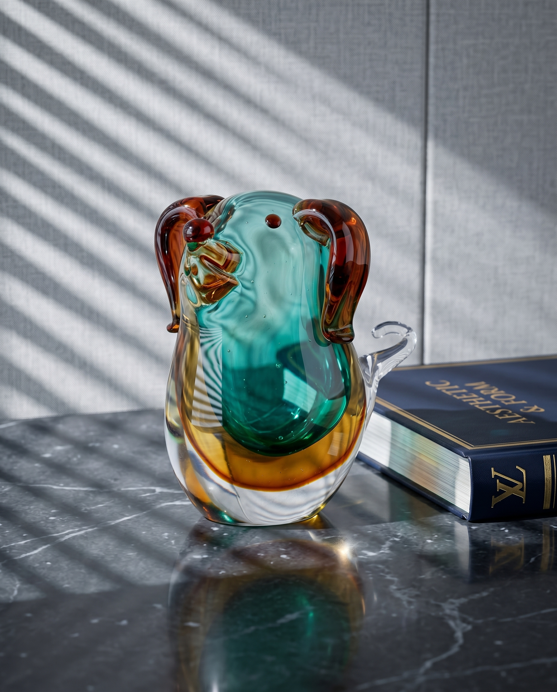 Glossy Puppy Crystal Glass Decor