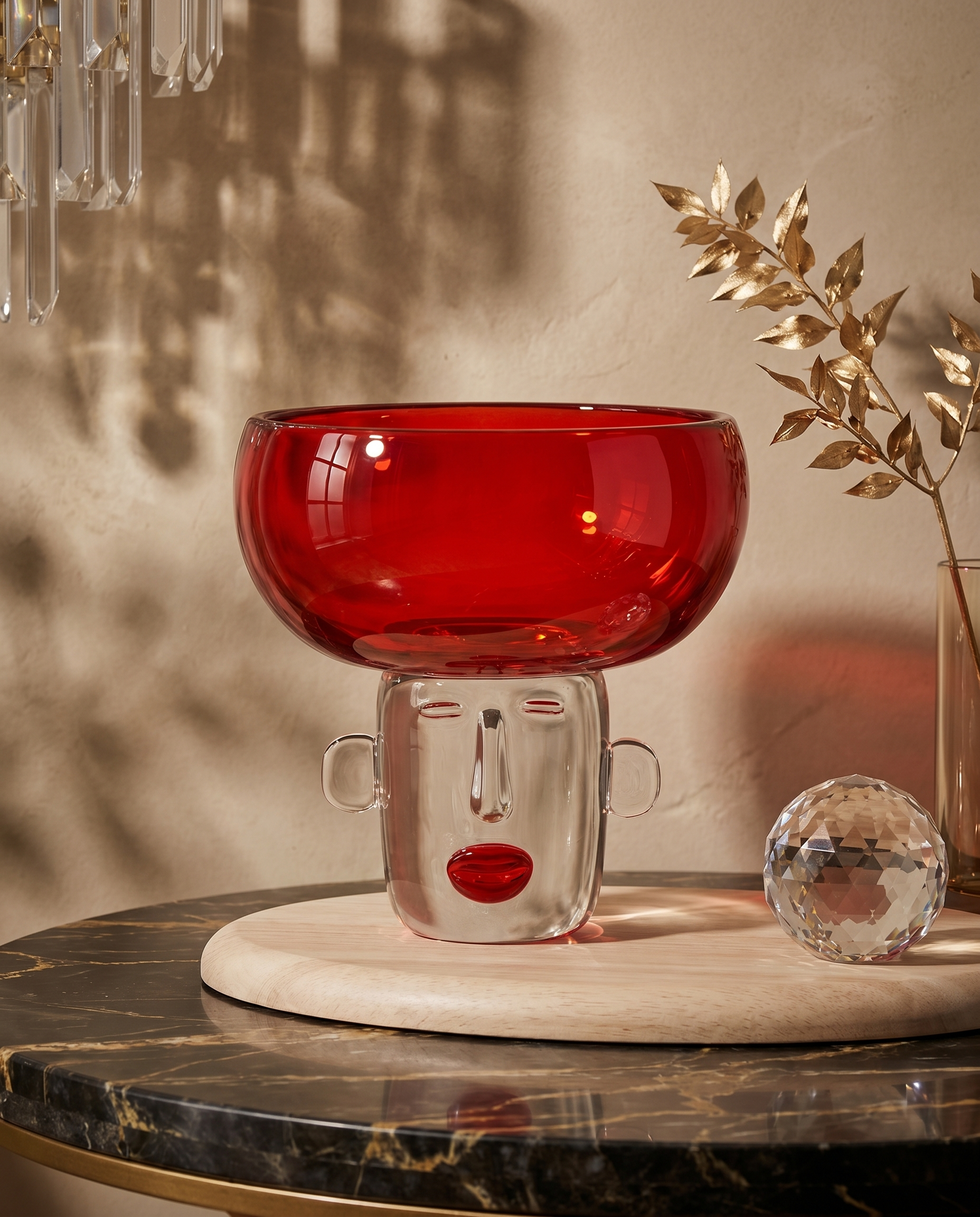 Modern Red Hat Crystal Vase