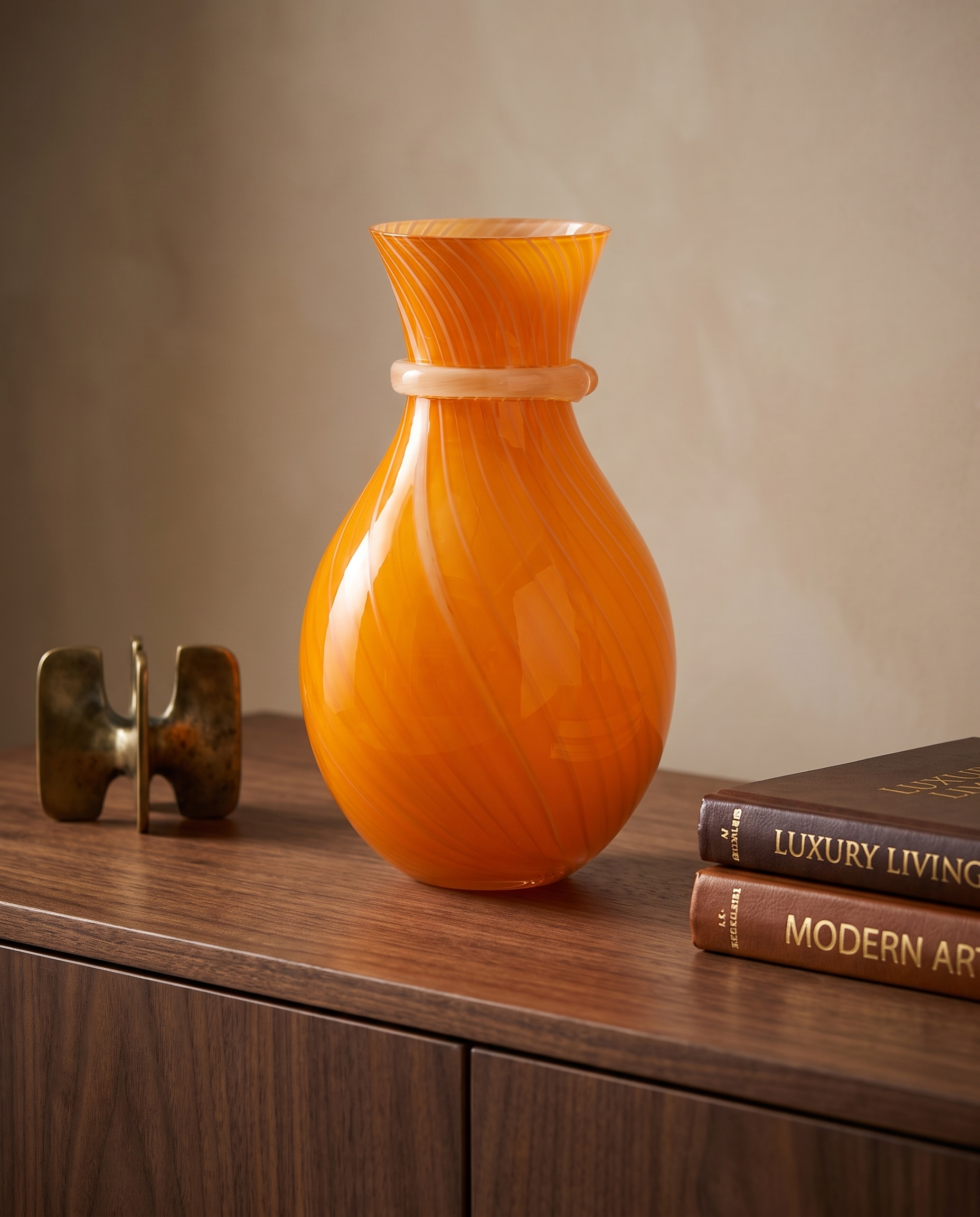 Sable Murano Orange Vase
