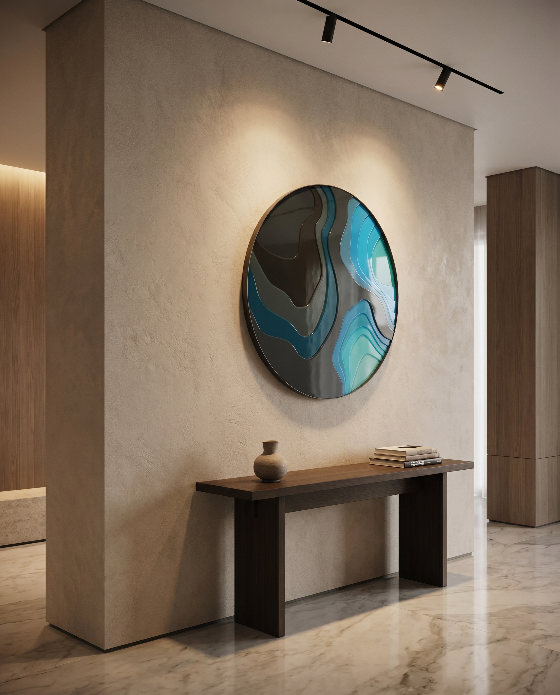 Sapphire Drift Acrylic Luxury Wall Art