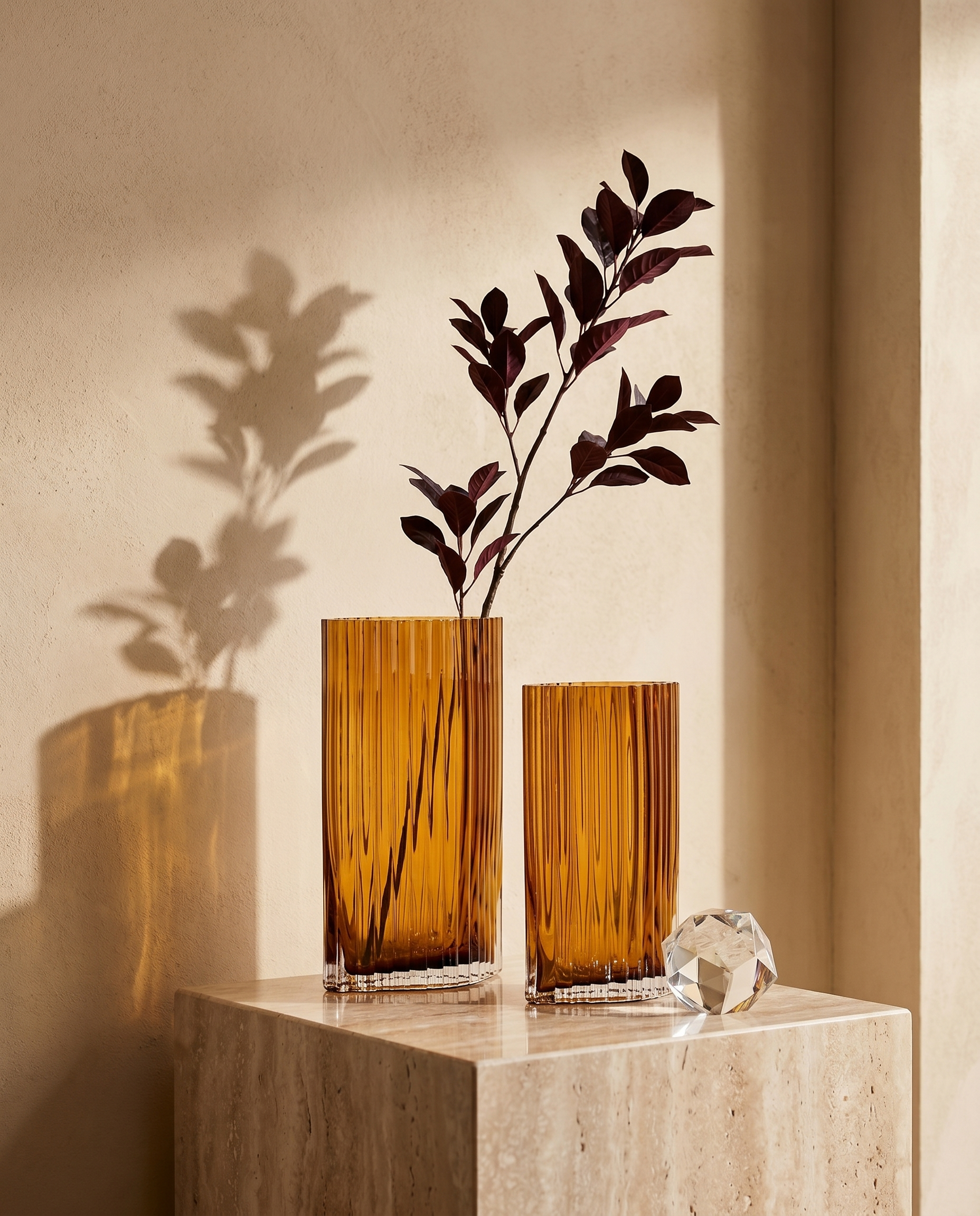 Serenya Crystal Cut Vase Set
