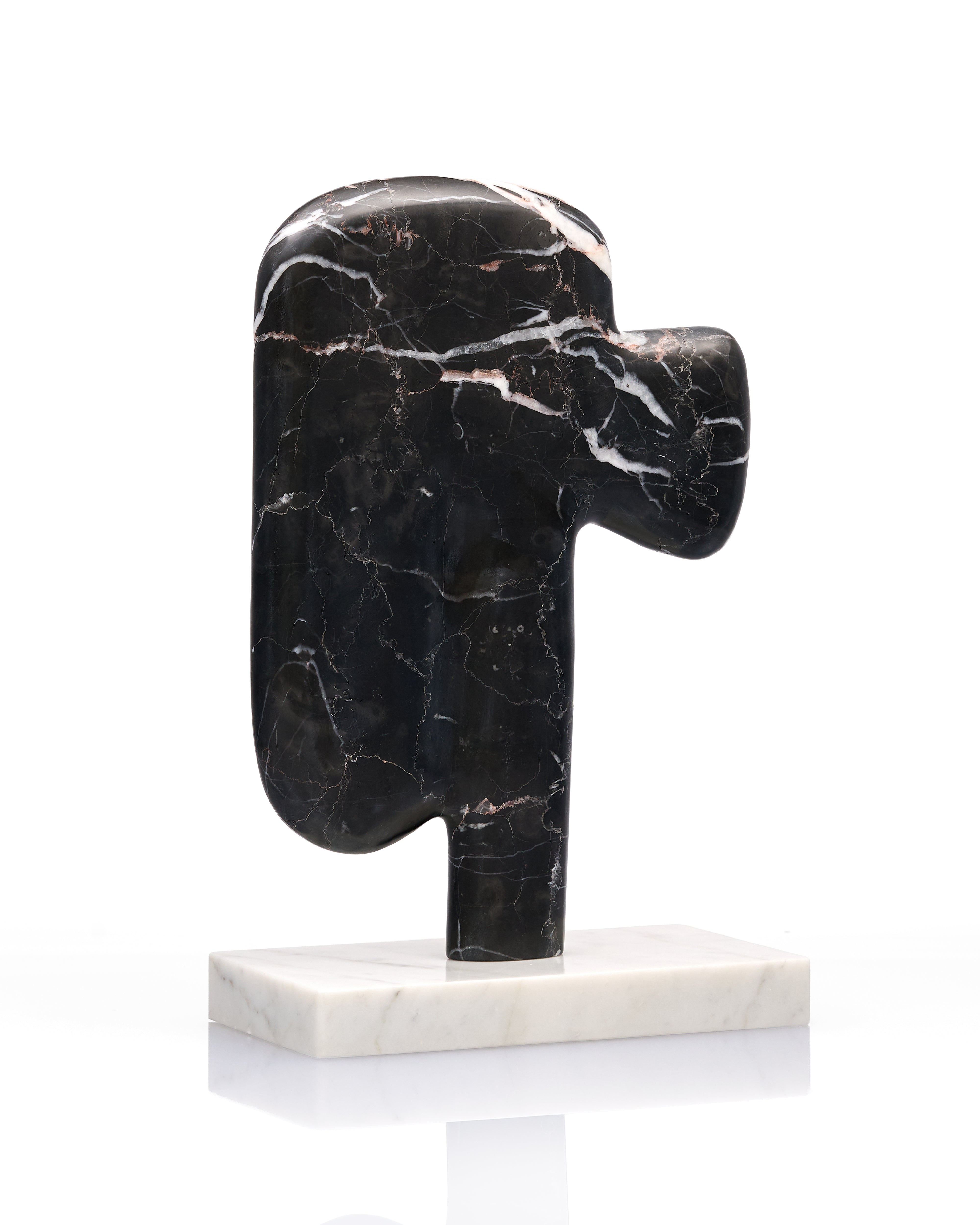 Silent Expression Marble Sculpture Black & White