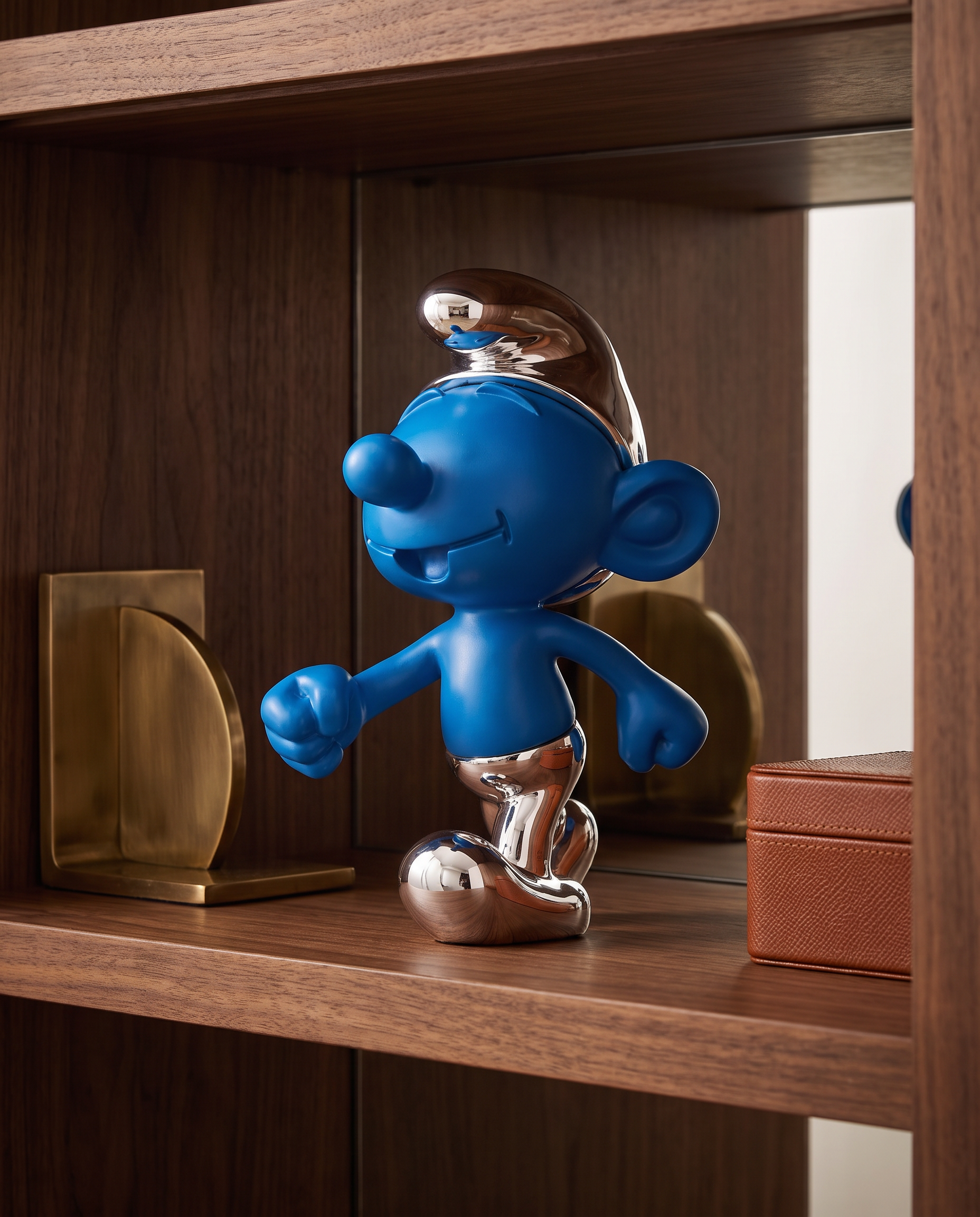 Smirf Character Resin Figurine - Blue & Silver