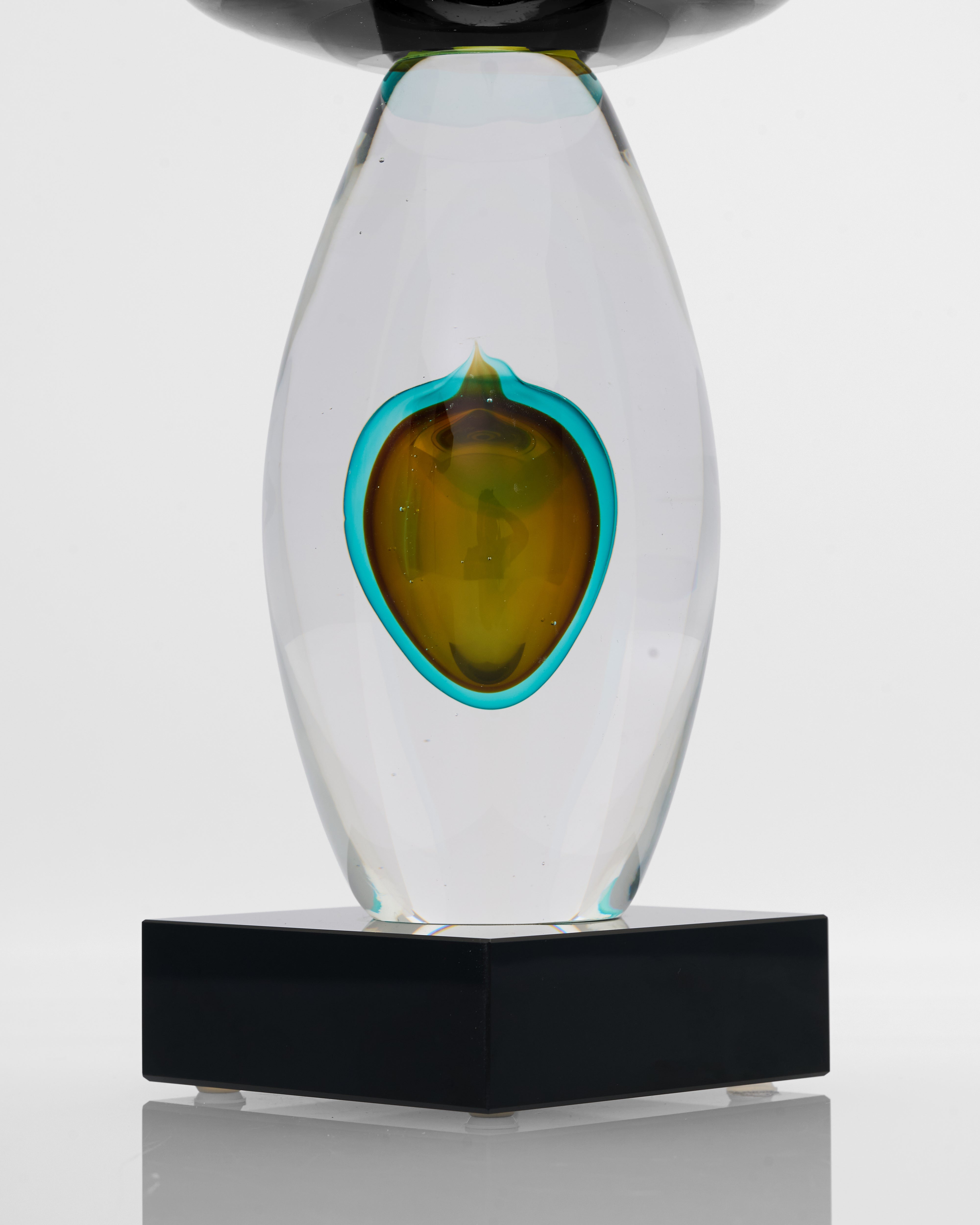 Detailed view of Solae Glass Drop Decor highlighting refined teardrop features and luxurious finish