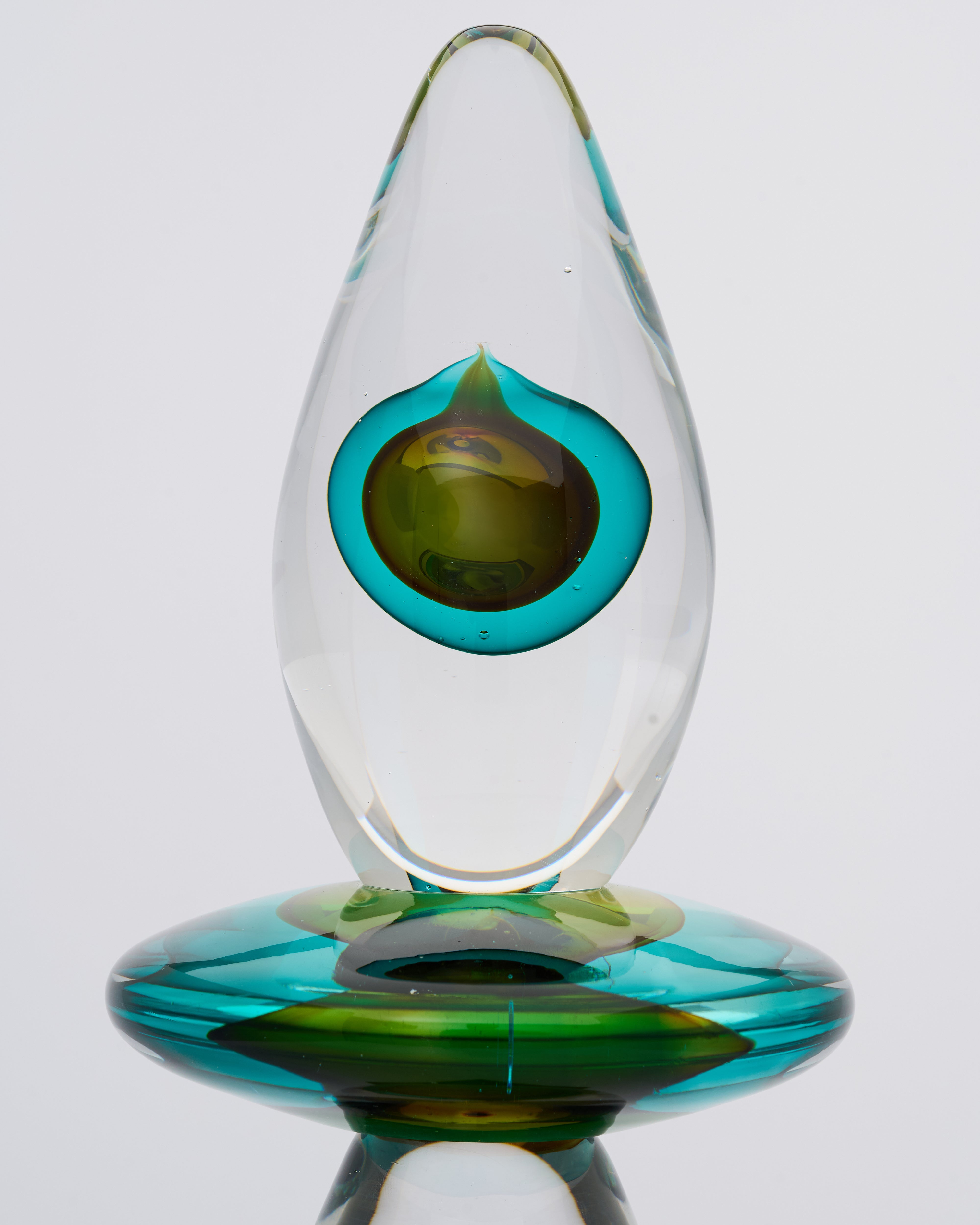 Close-up of Solae Glass Drop Decor revealing smooth glass texture and premium detailing