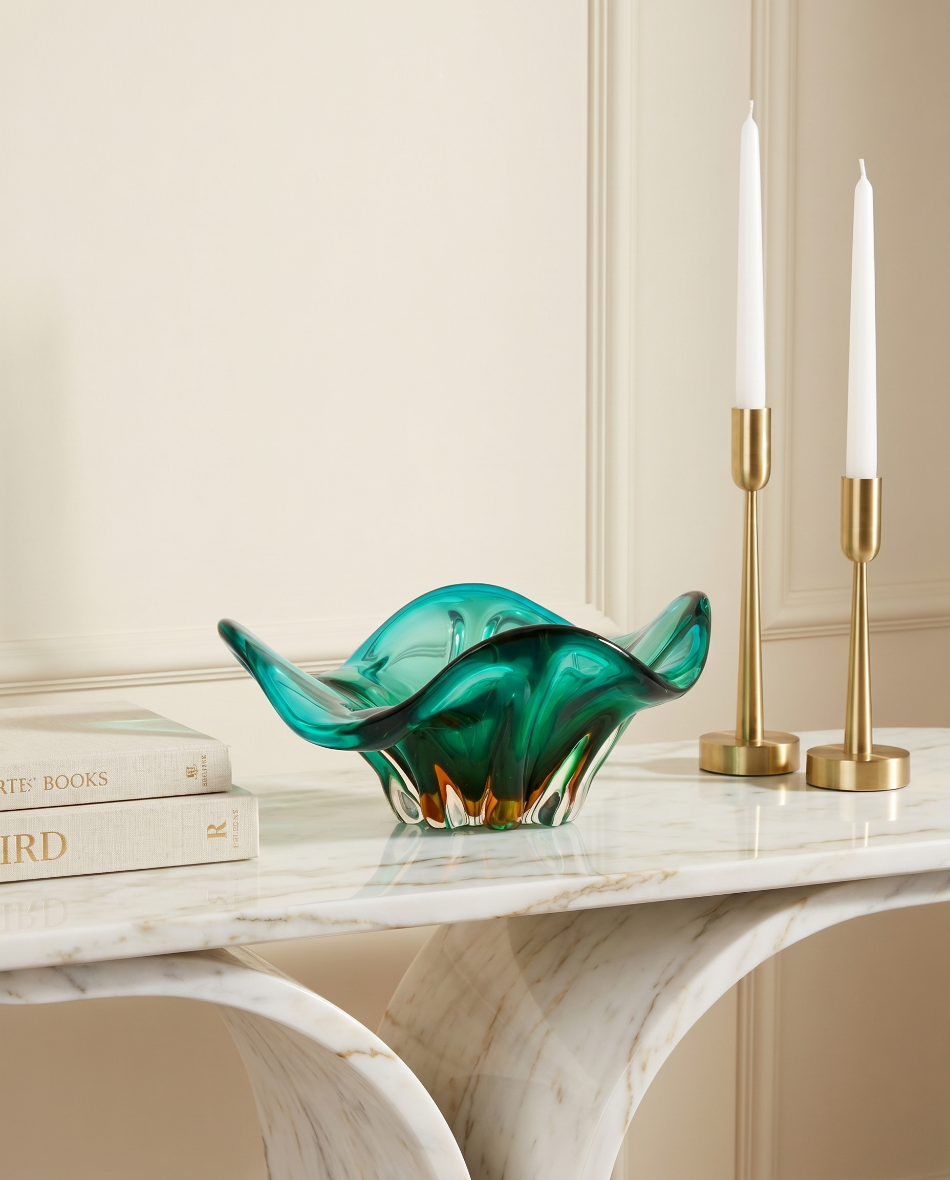 Swirly Green Crystal Vase Decor