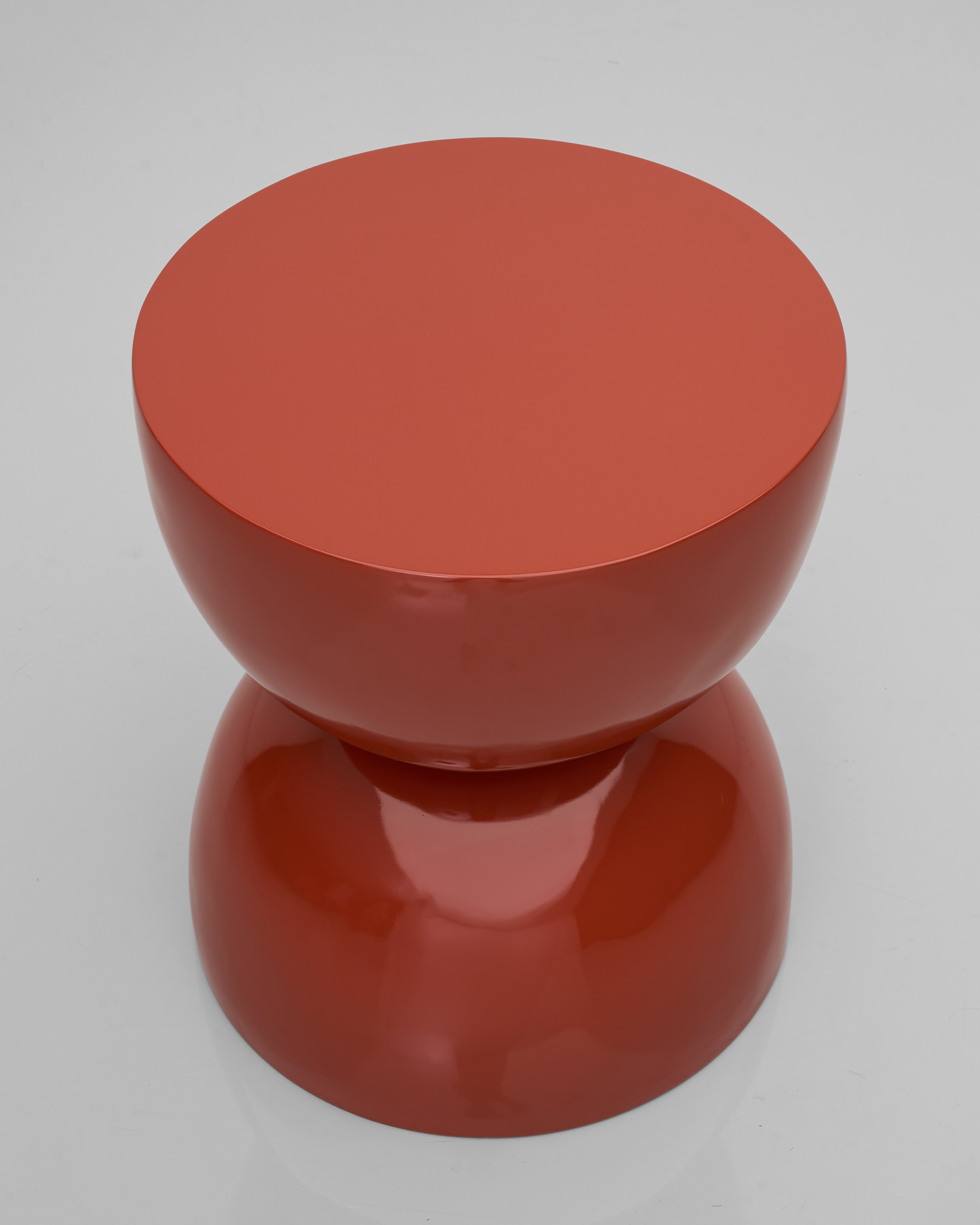 Top view of Symmetric Design Side Table displaying smooth tabletop surface and elegant proportions