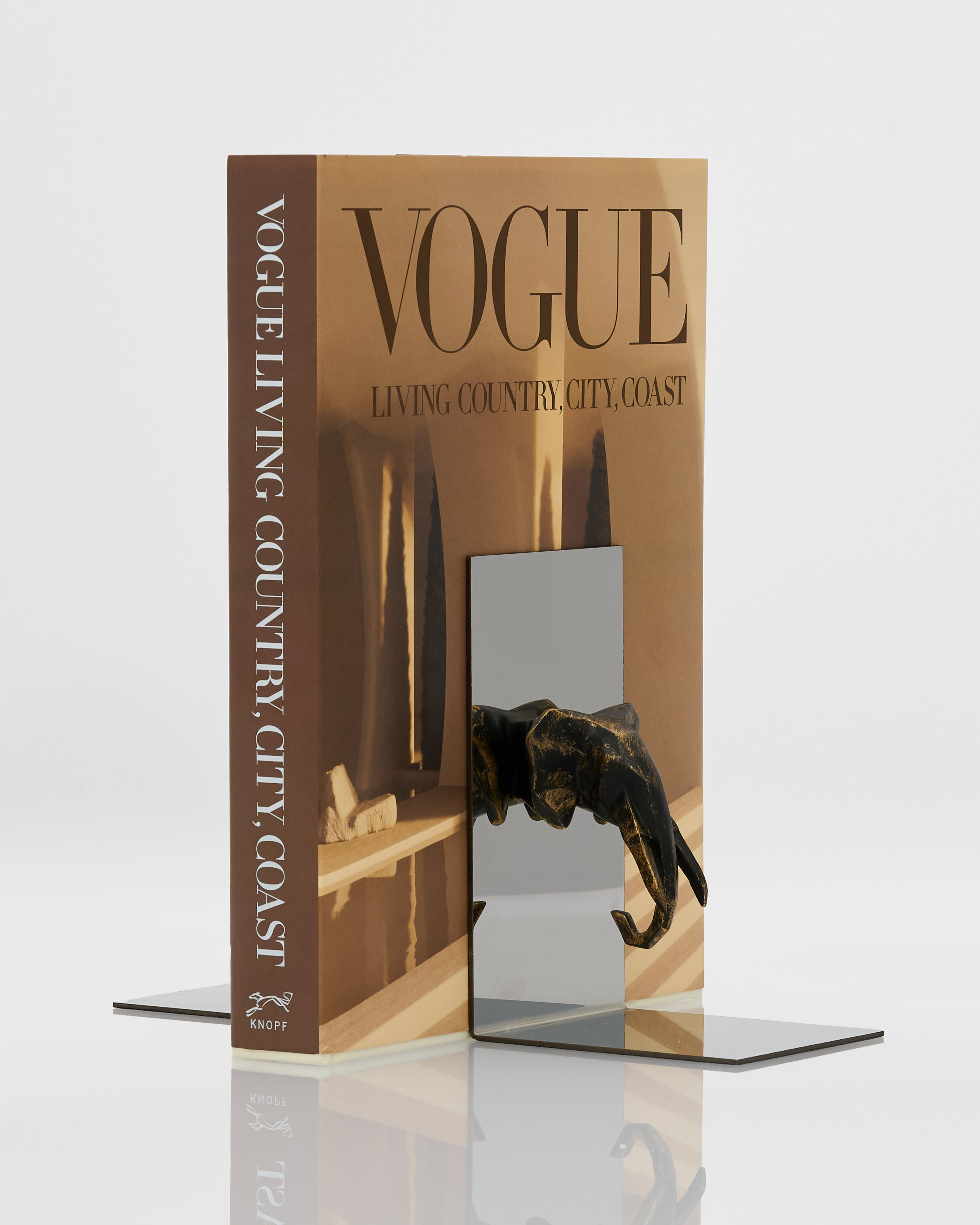 Symmetrical elephant bookend luxury home decor accent featuring sculptural elephant design and refined craftsmanship