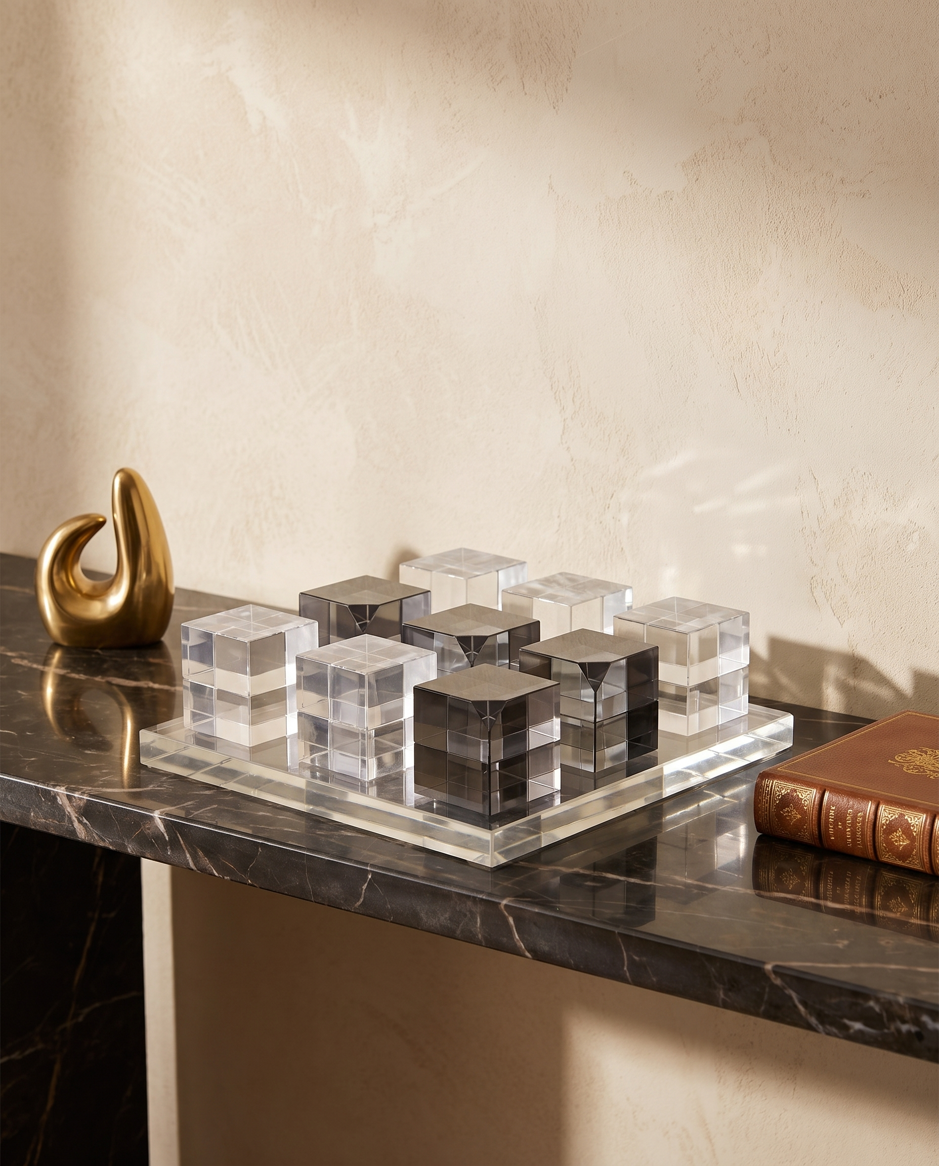 Crystal Tic Tac Toe Game Decor