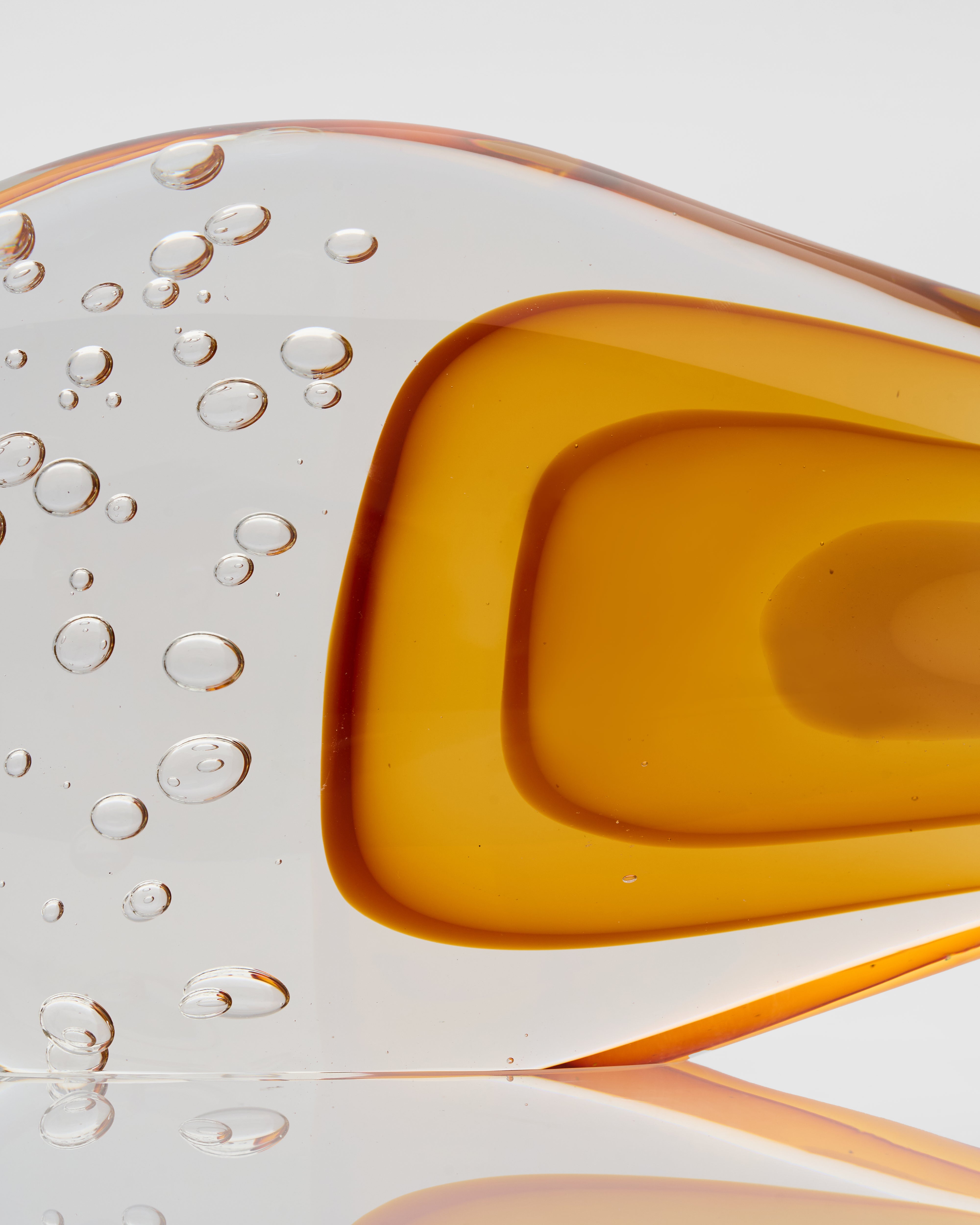 Detailed view of transparent fish decor focusing on artistic definition and polished luxury finish