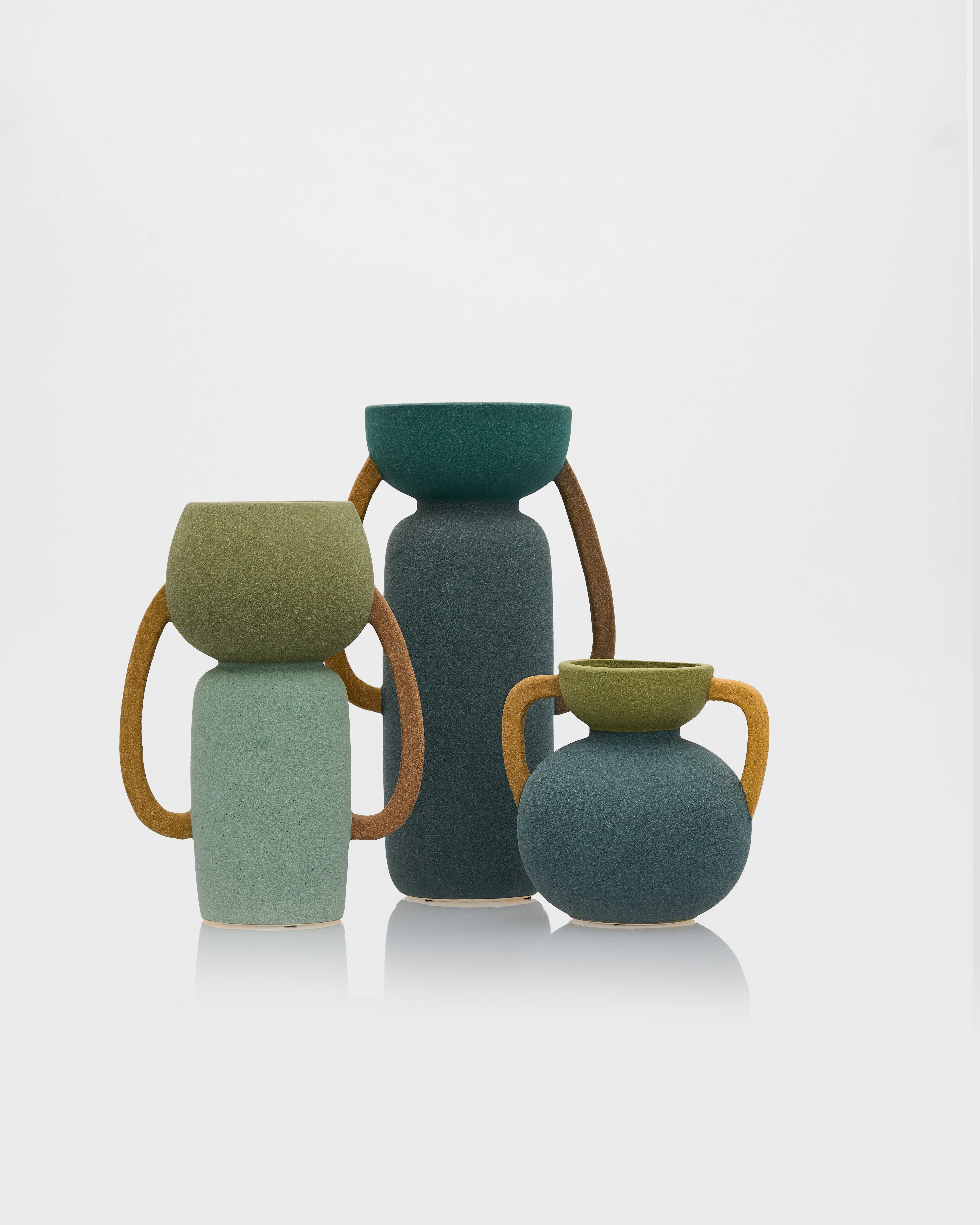 Tumbler form ceramic decor styled as luxury accent piece for modern and elegant interiors