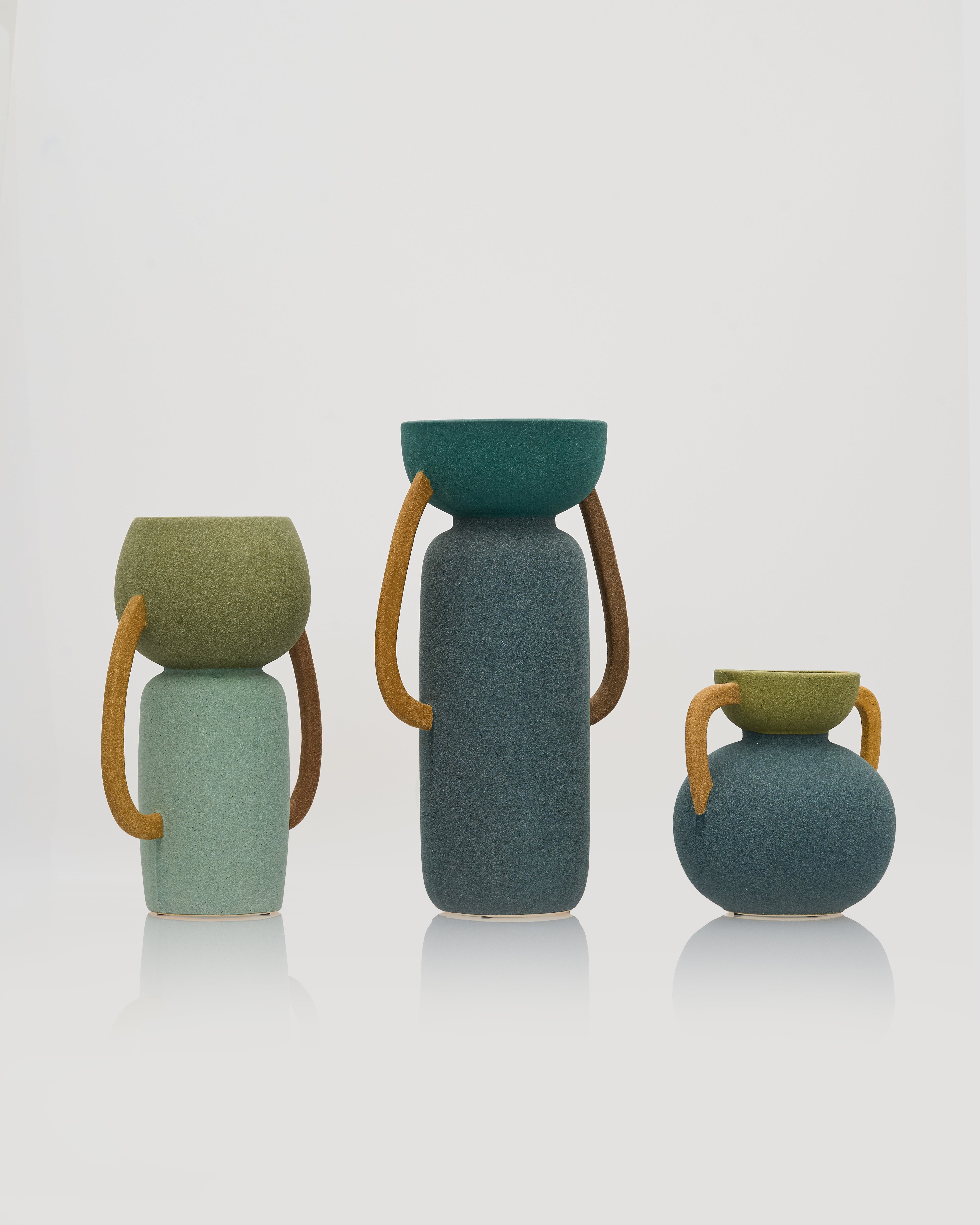 Tumbler form ceramic decor styled as luxury accent piece for modern and elegant interiors