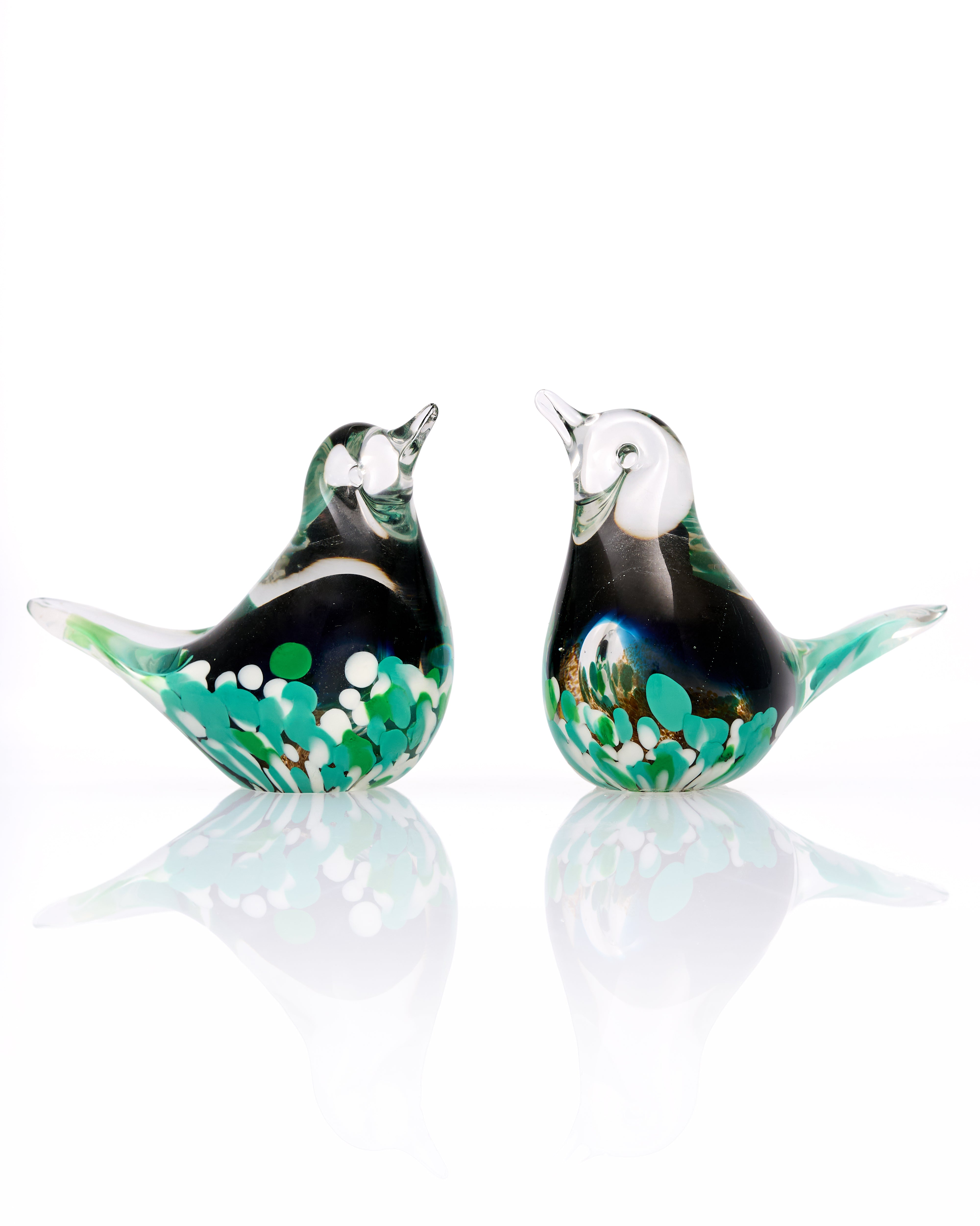 Twin Whispers Crystal Bird Decor