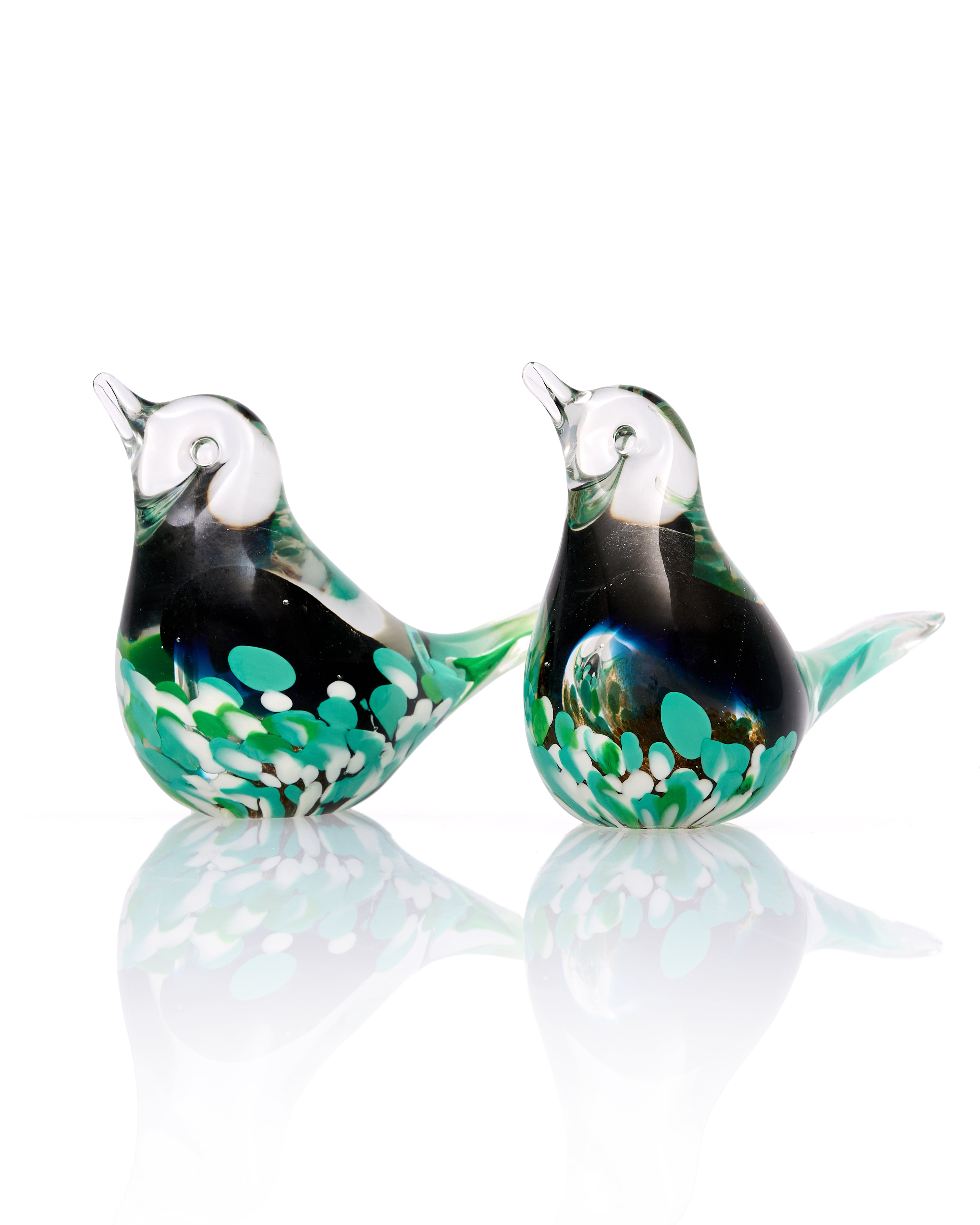 Twin Whispers Crystal Bird Decor