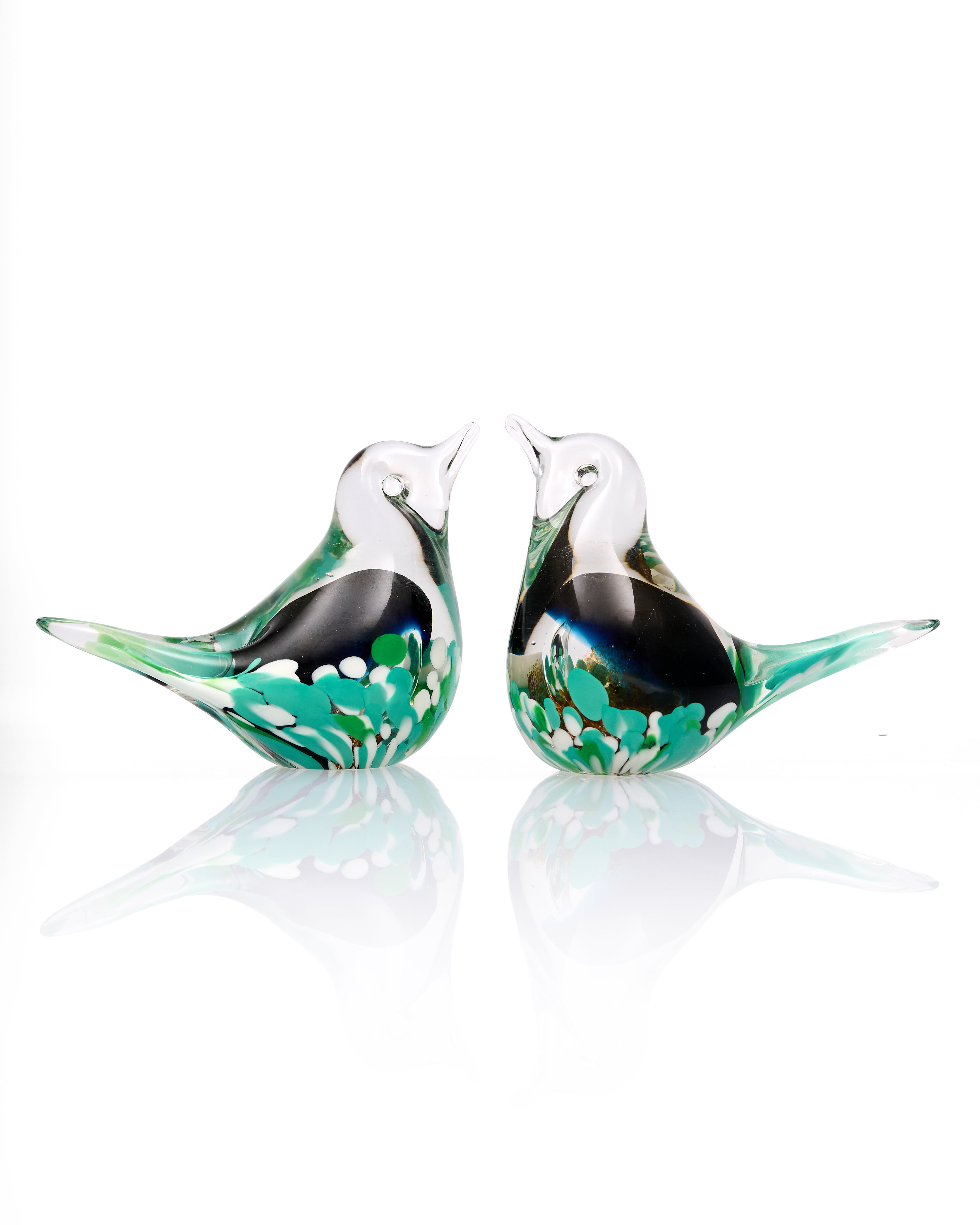 Twin Whispers Crystal Bird Decor