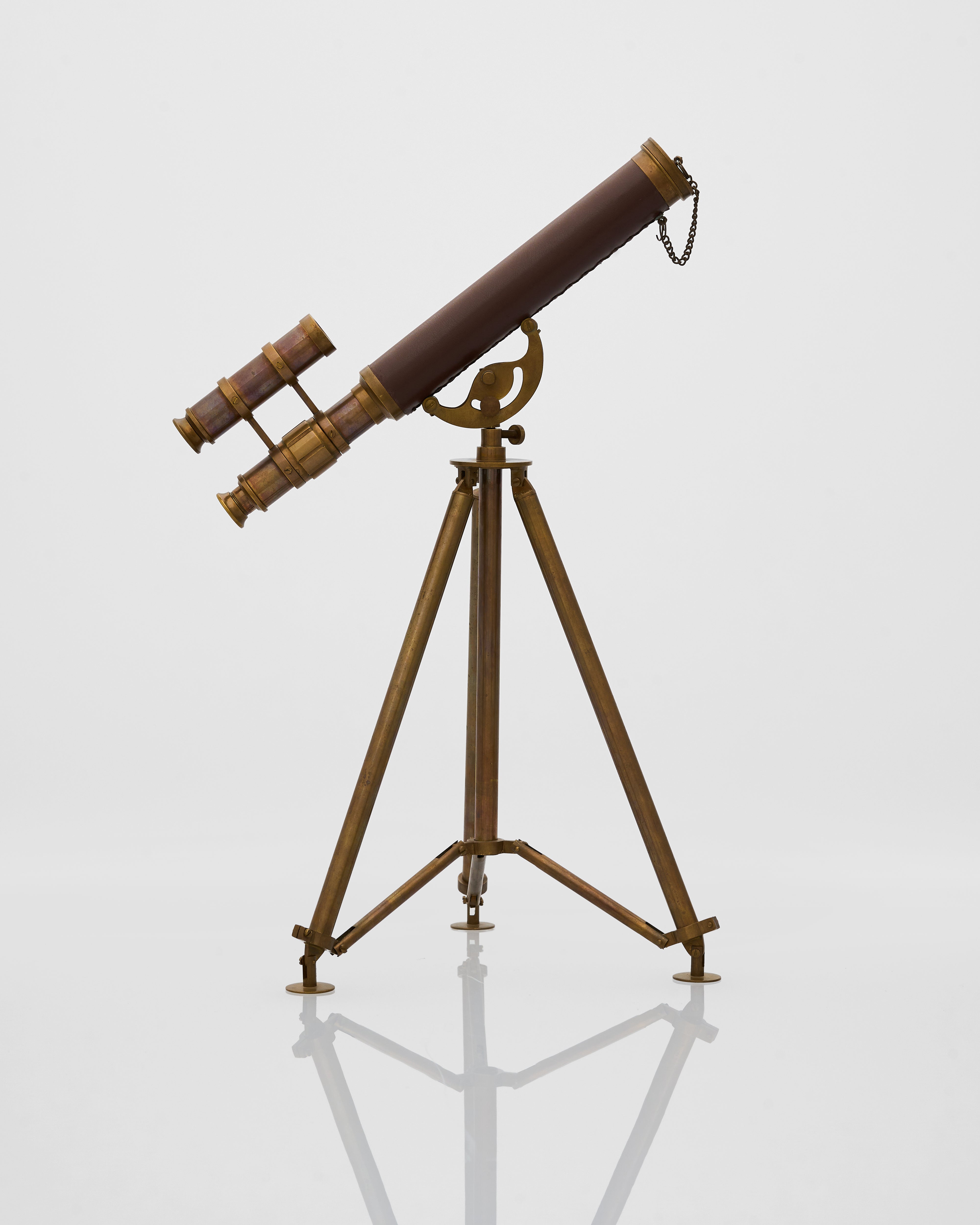 Vintage joint telescope angled view showcasing classic telescope form and refined decorative finish