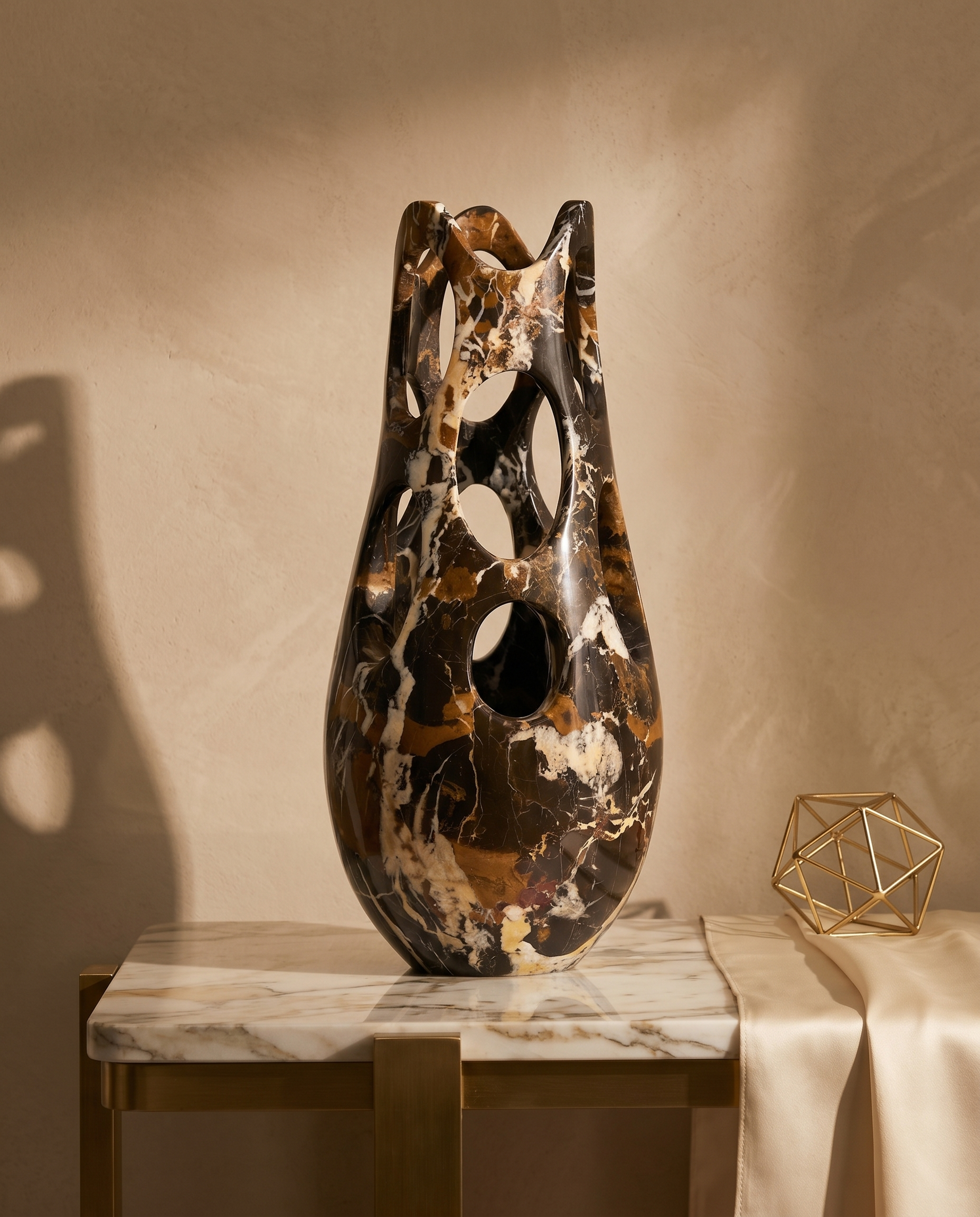 Walnut Crest Marble Decor