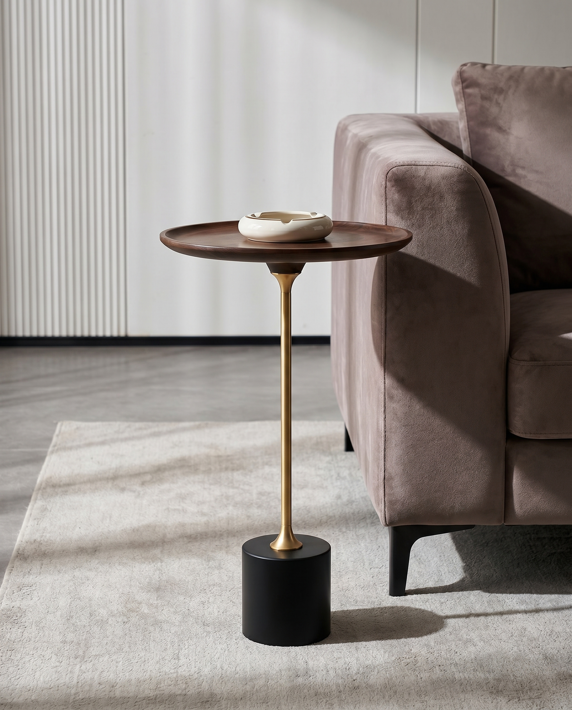 Aesthetic Walnut Wood Side Table