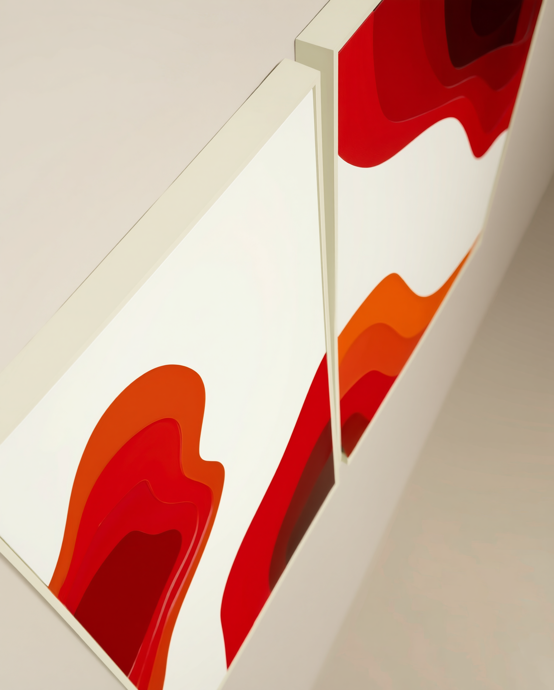 Crimson Currents - Abstract Acrylic Wall Art