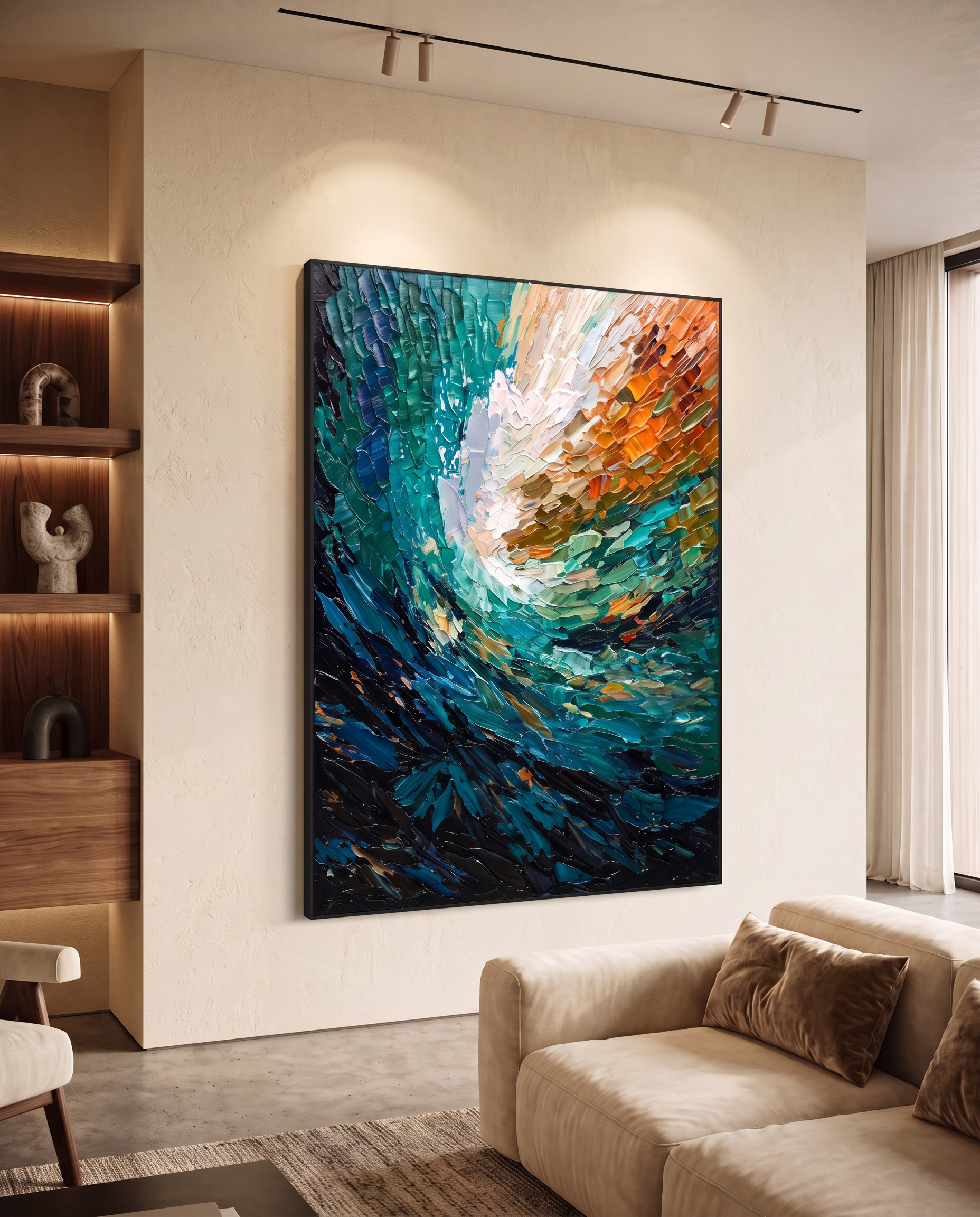 Abyssal Wake Impasto Abstract Wallart