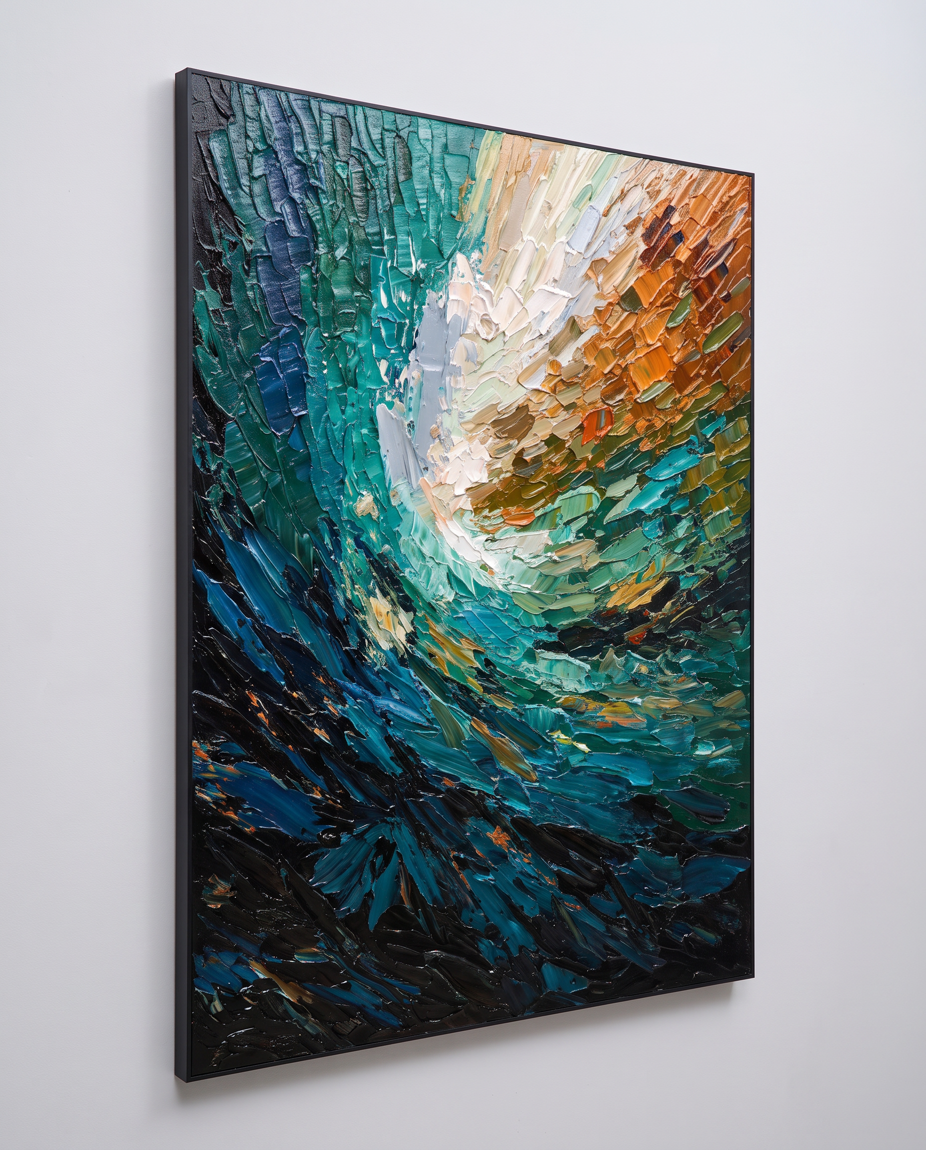 Abyssal Wake Impasto Abstract Wallart