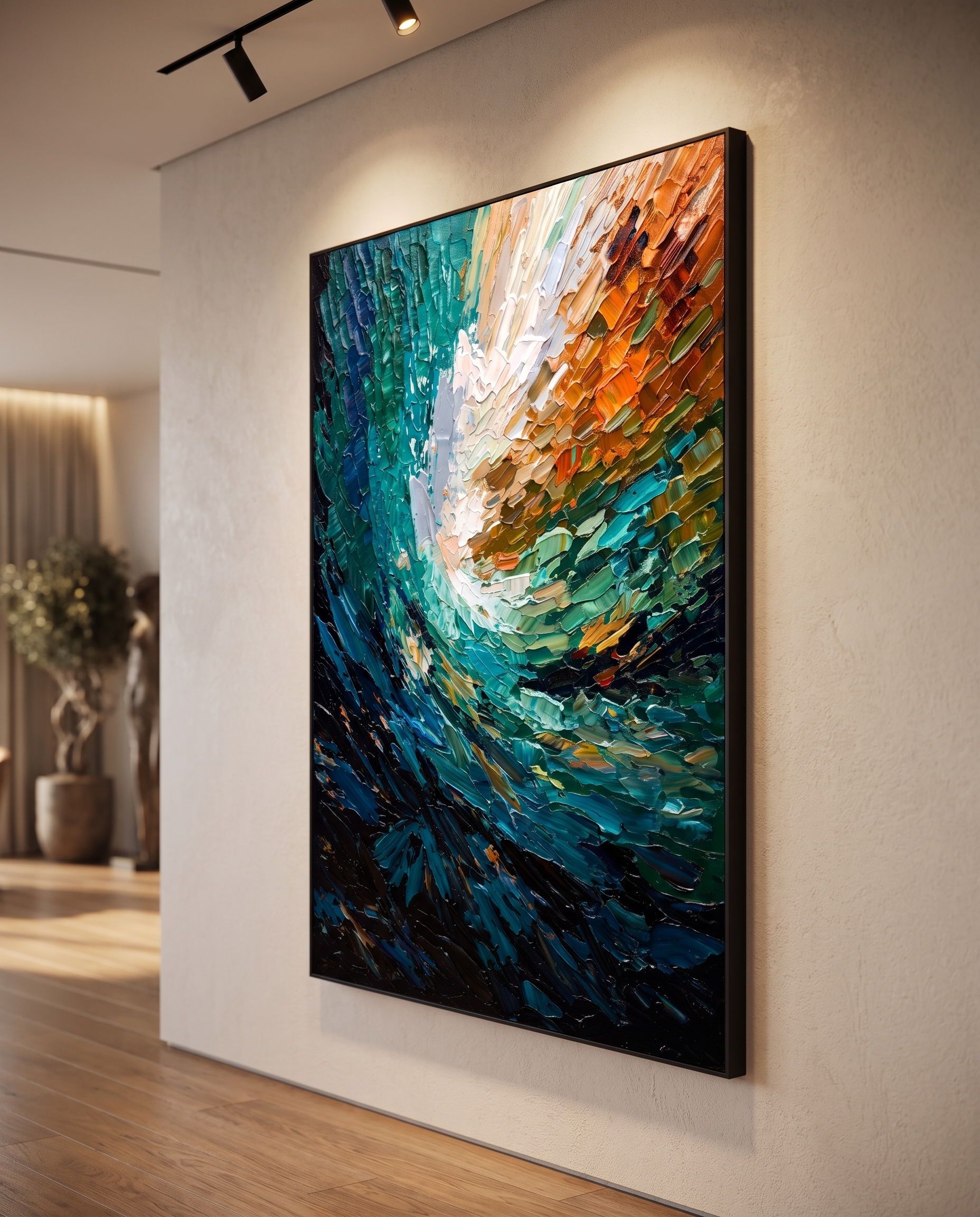 Abyssal Wake Impasto Abstract Wallart