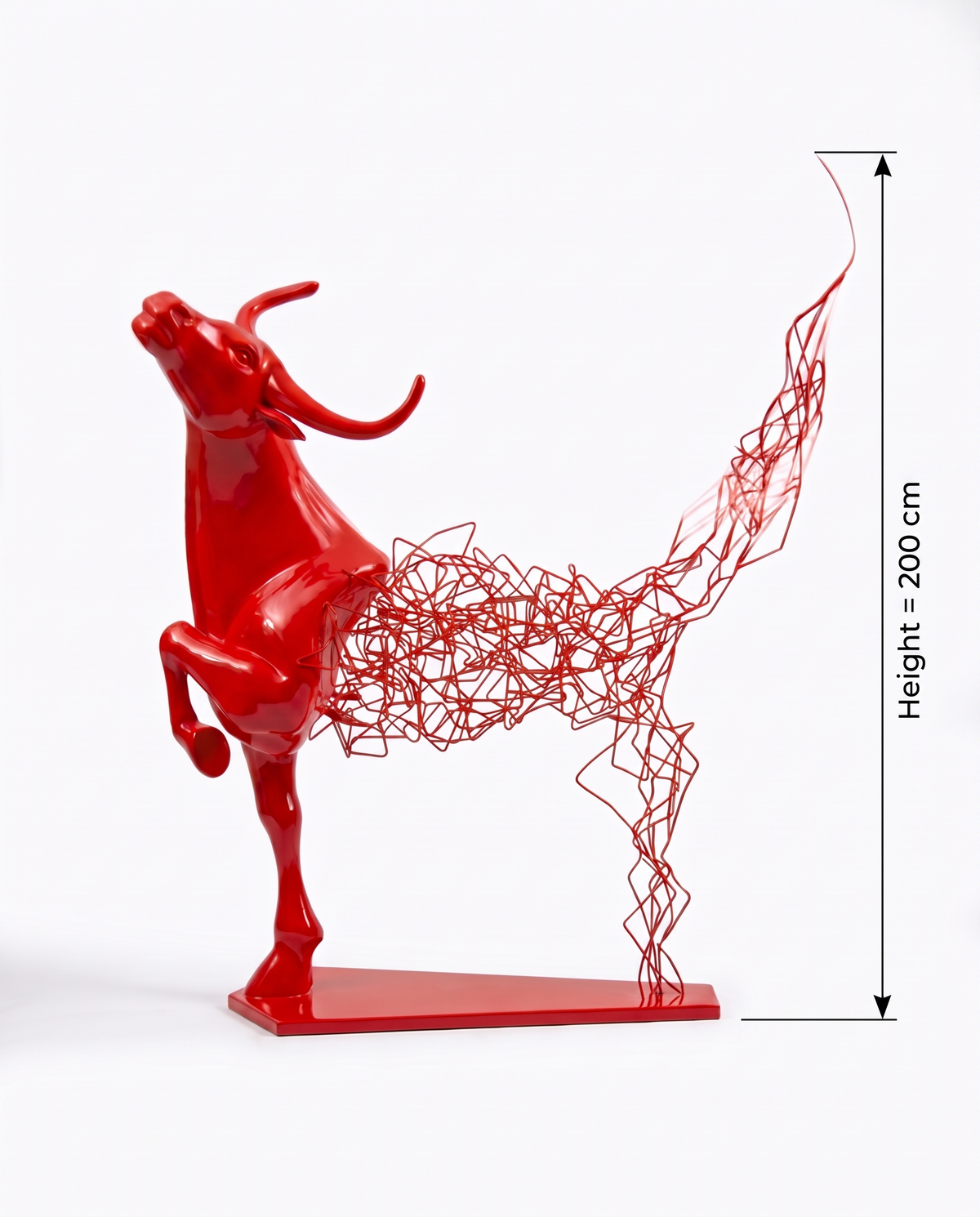 Aurelian Bull Large Sculpture - Red