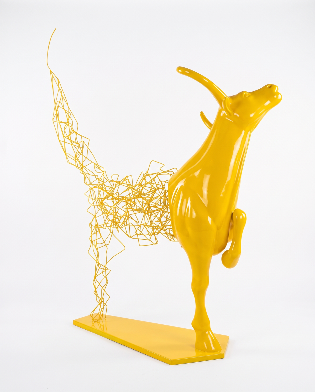 Aurelian Bull Large Sculpture - Yellow
