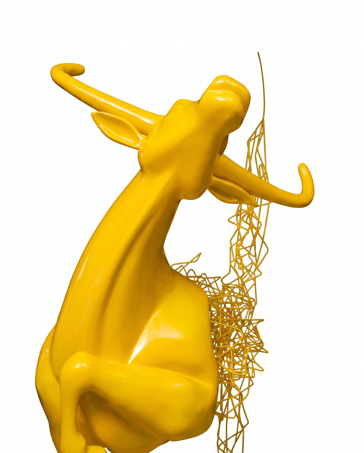 Aurelian Bull Large Sculpture - Yellow