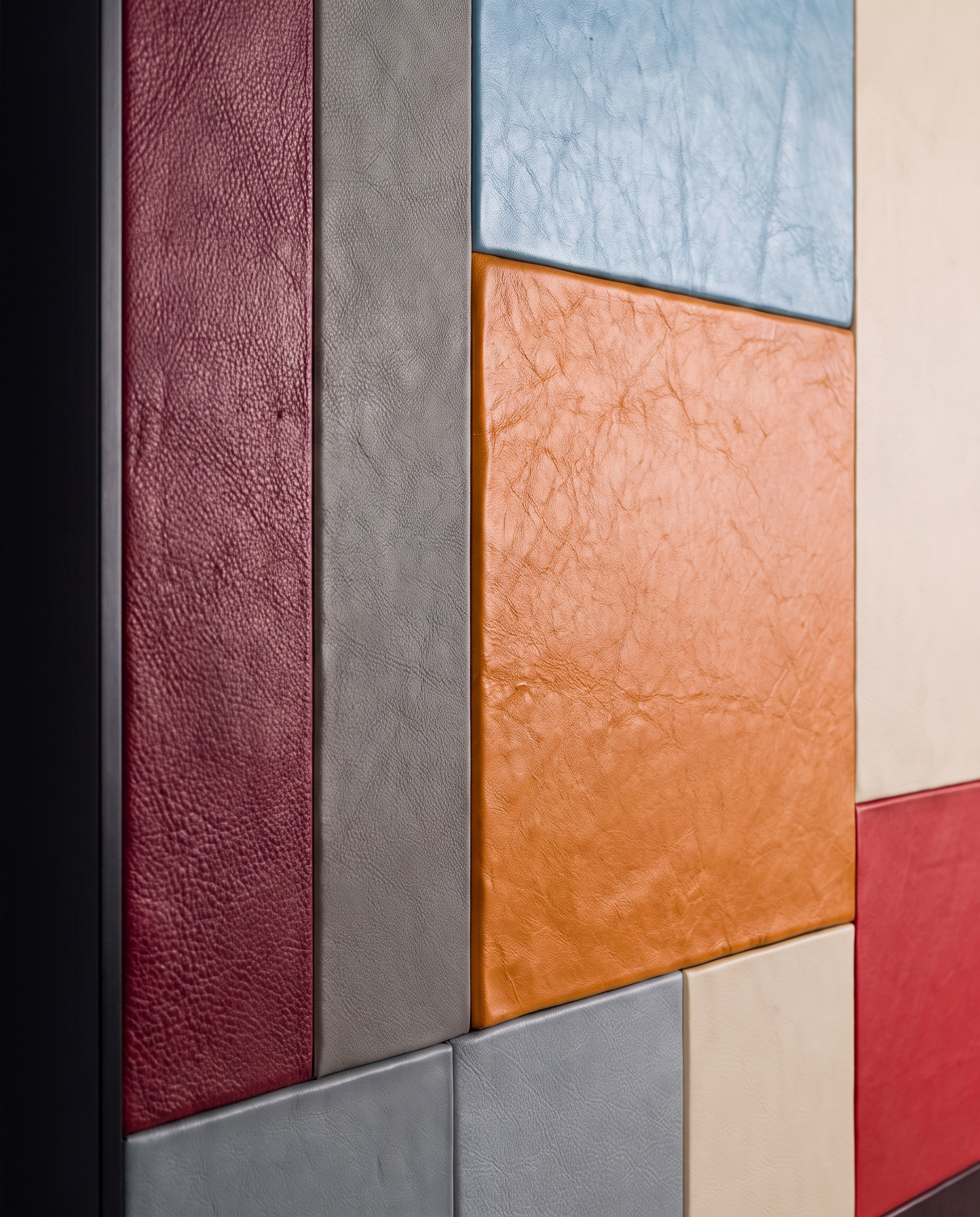 Autumn Grid - Modern Luxury Leather Wallart
