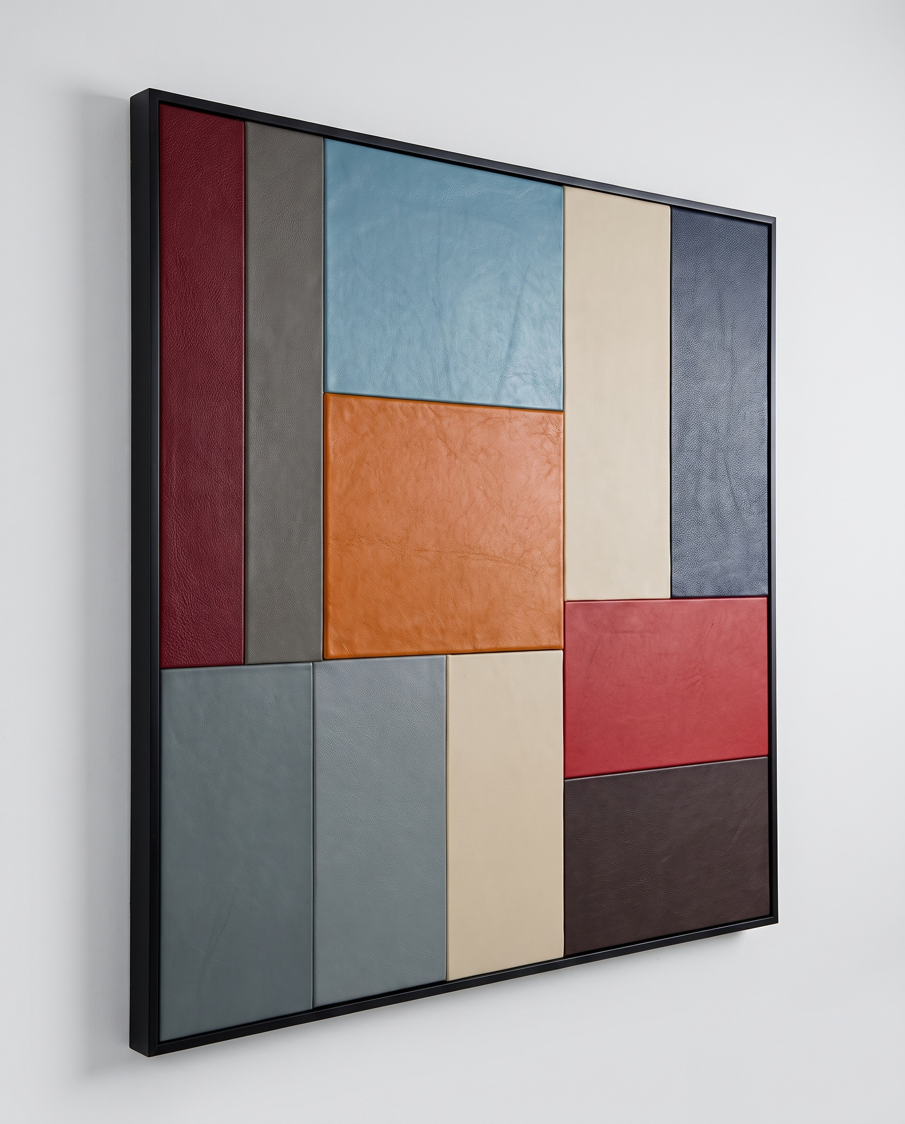Autumn Grid - Modern Luxury Leather Wallart