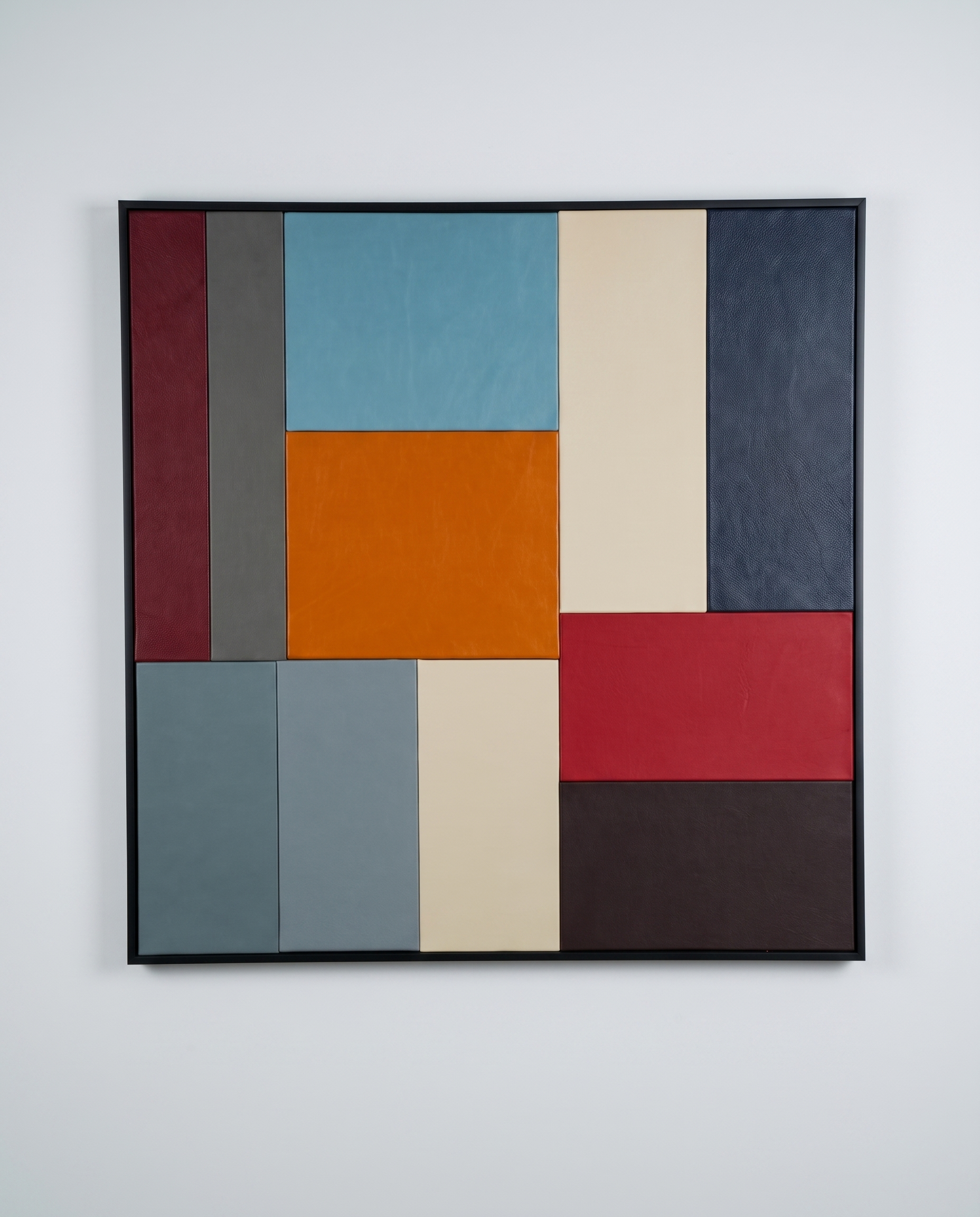 Autumn Grid - Modern Luxury Leather Wallart