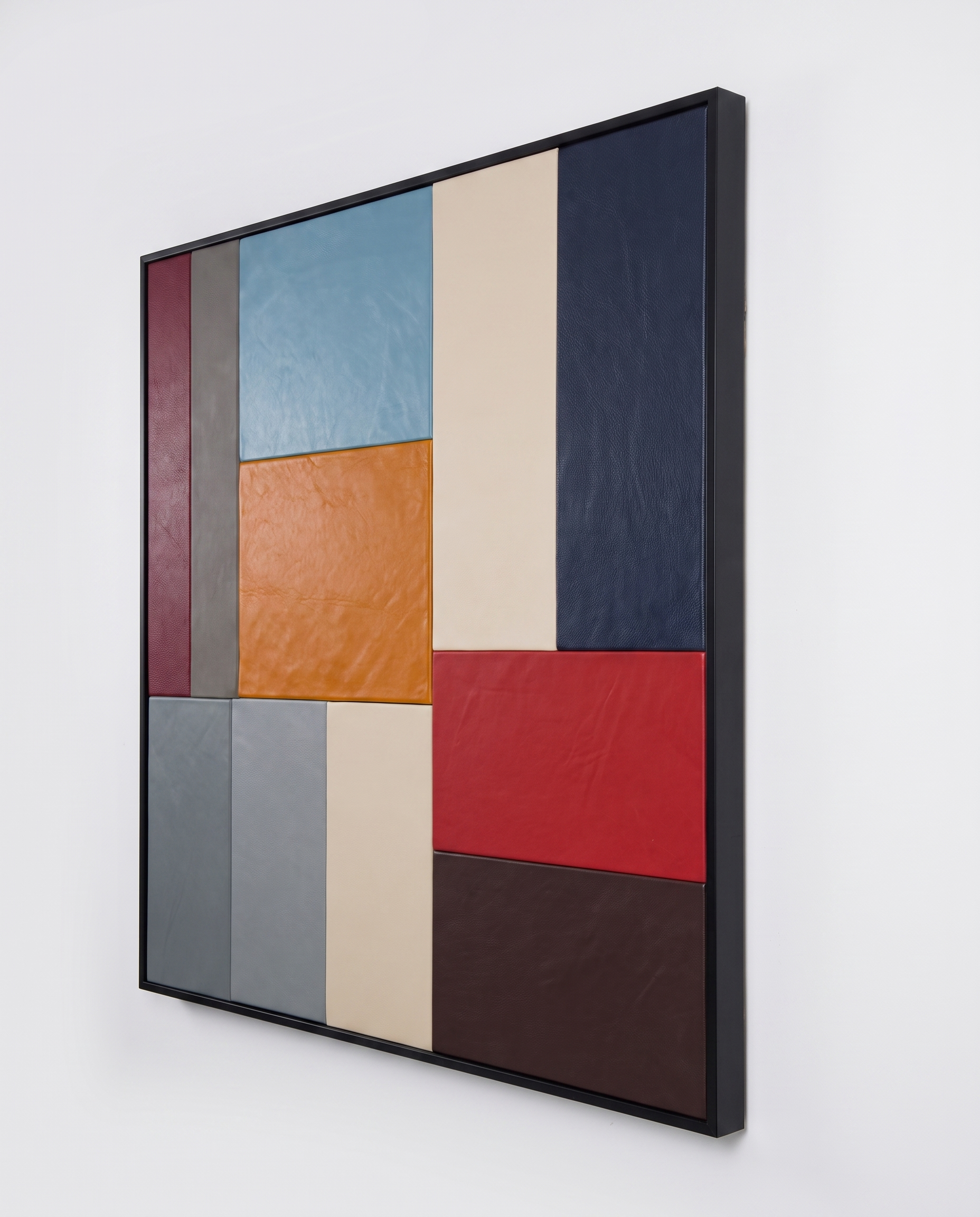 Autumn Grid - Modern Luxury Leather Wallart
