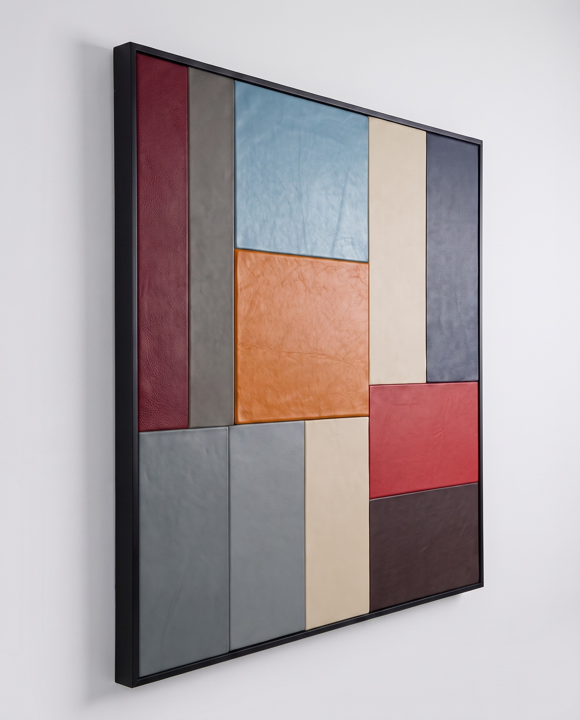Autumn Grid - Modern Luxury Leather Wallart