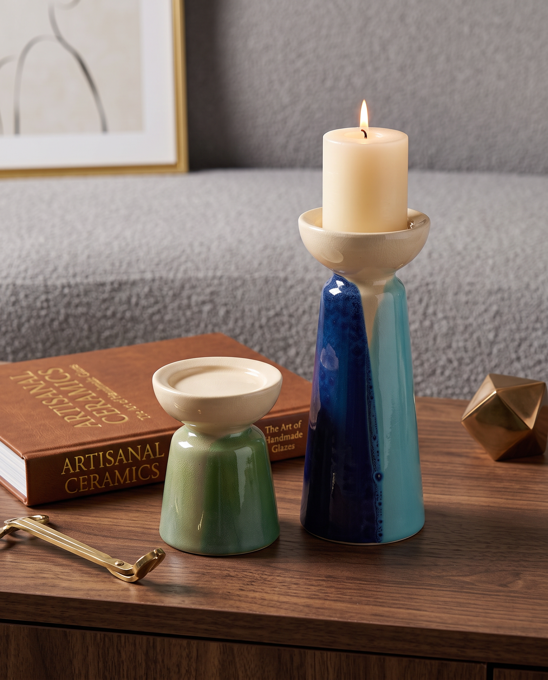 Bisque & Glaze Candle Holders