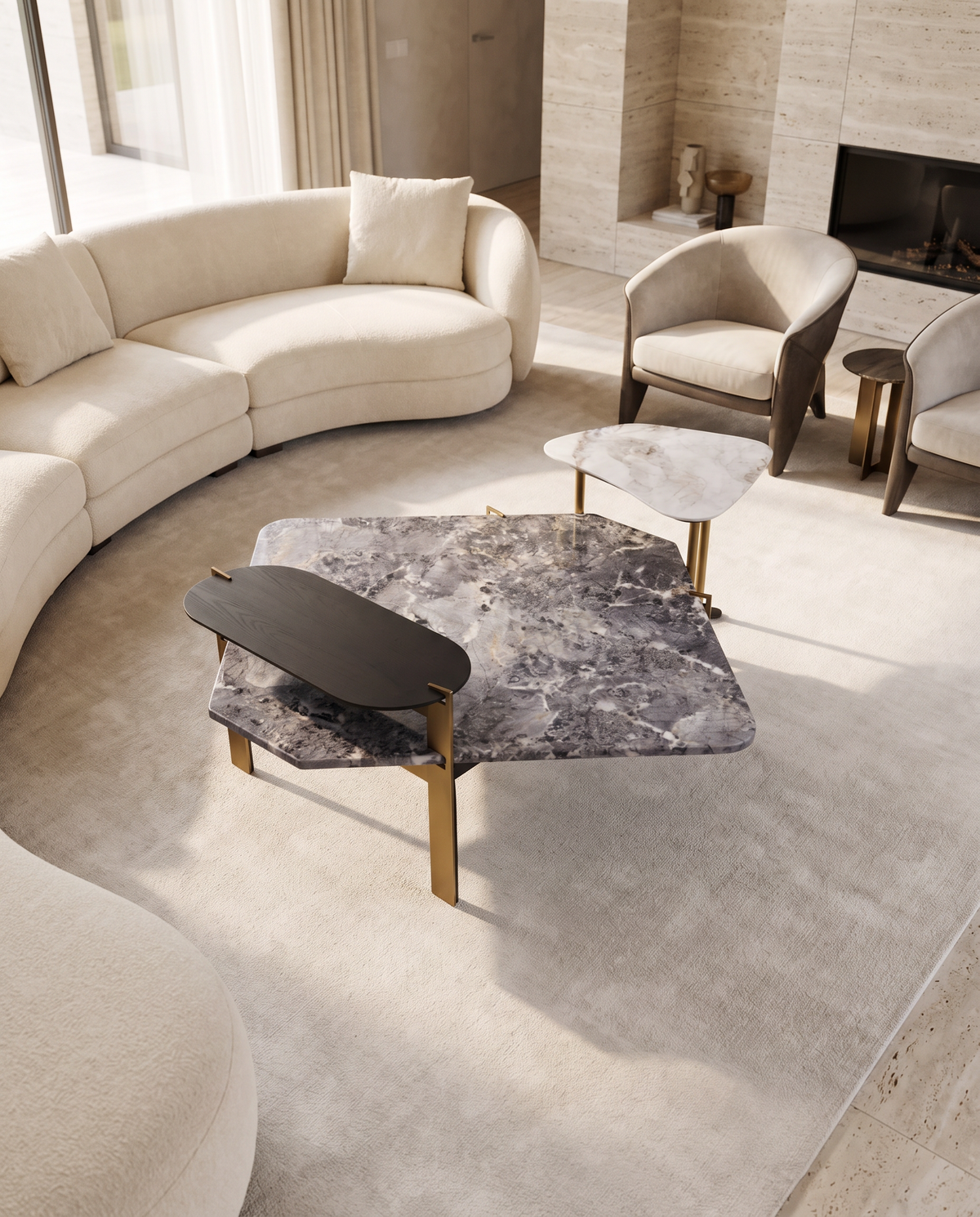 Carrara Grid Nesting Coffee Table