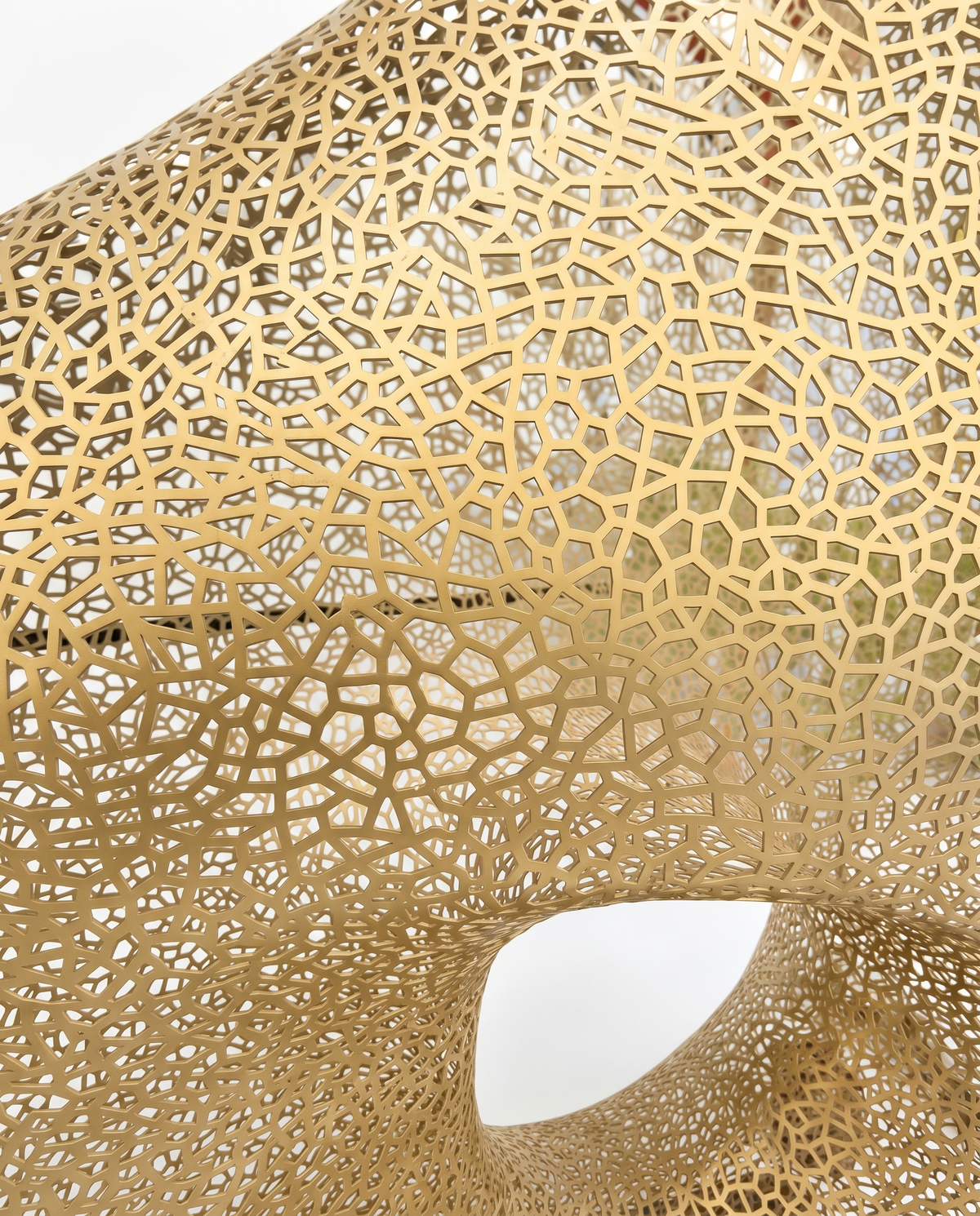 Cellular Void Stainless Steel Sculpture - Champagne Gold