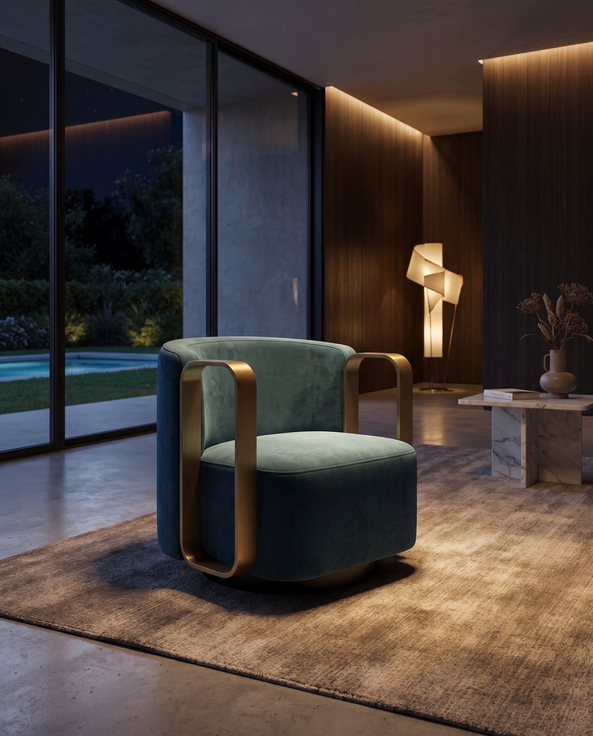 Cocoon Teal Armchair