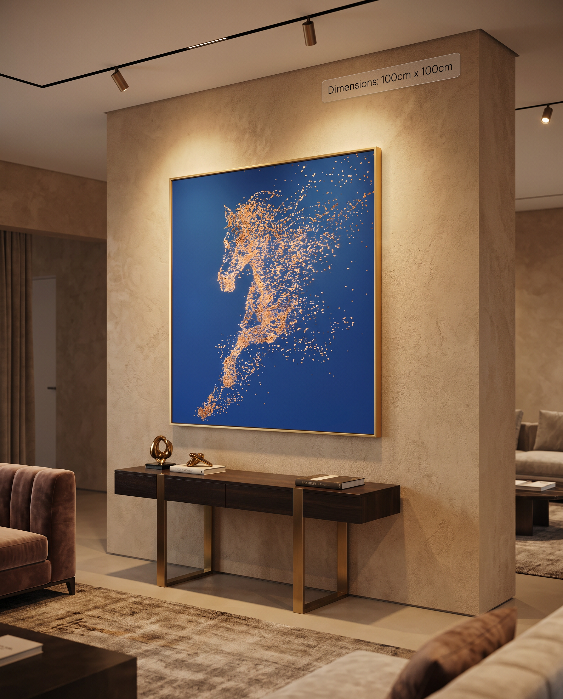 Cosmic Canter- Golden Horse Luxury Leather Wallart