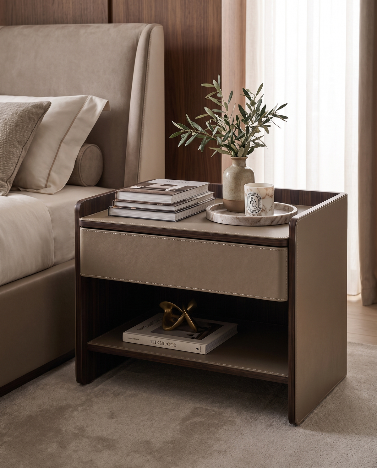 Crestline Allen Nightstand Bedside Table(Set of 2)