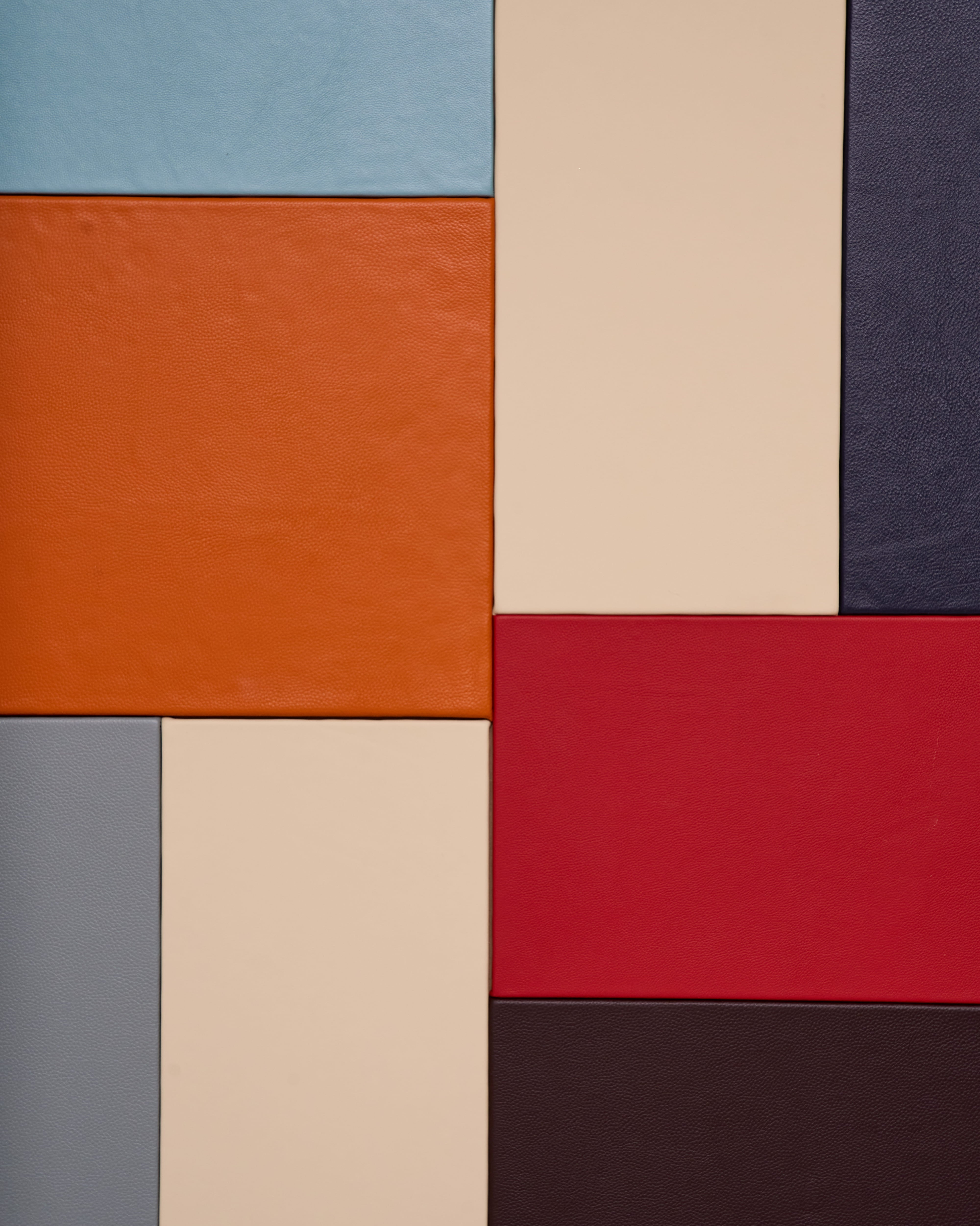 Autumn Grid - Modern Luxury Leather Wallart