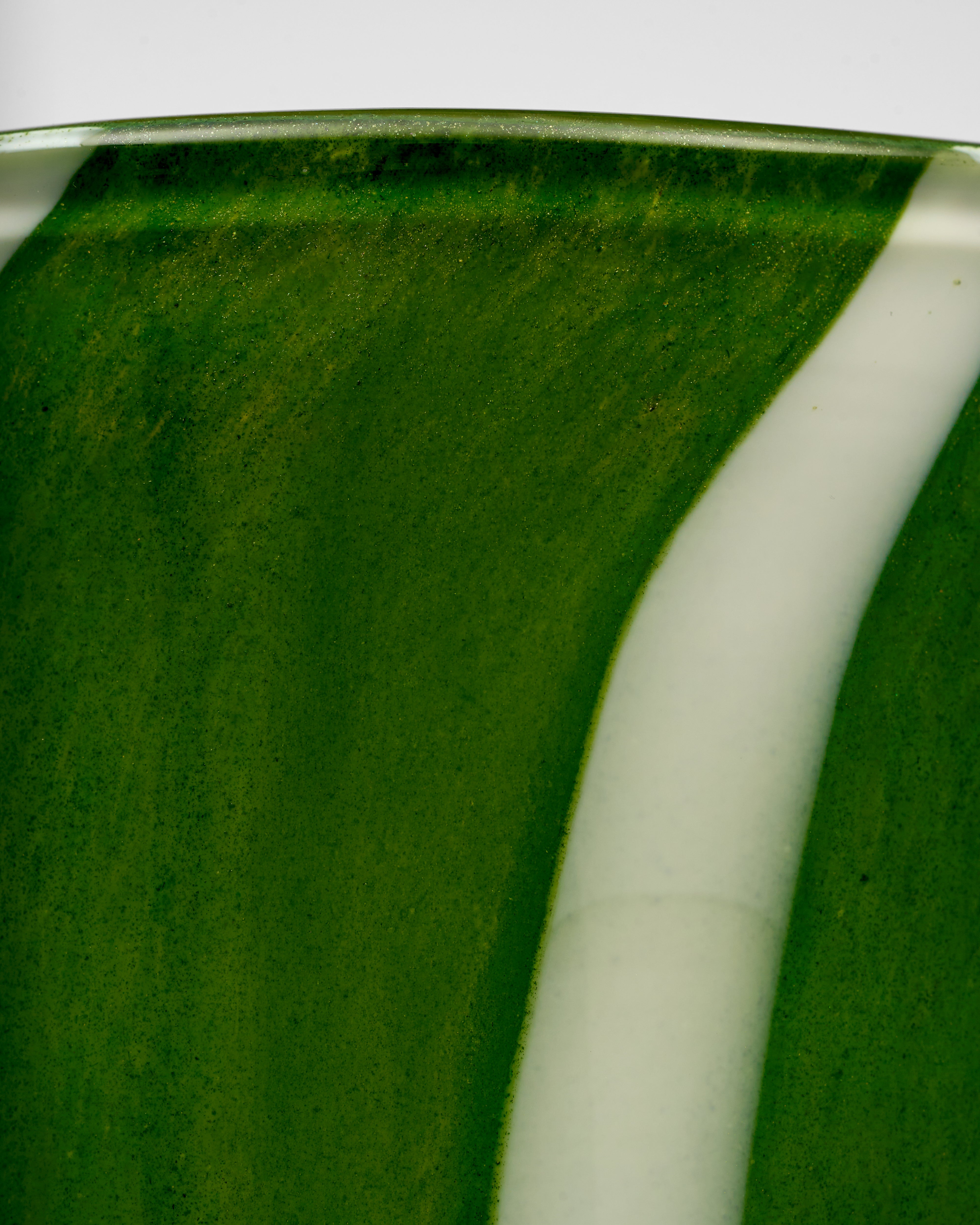 Malachite Palm Green Murano Vase Long