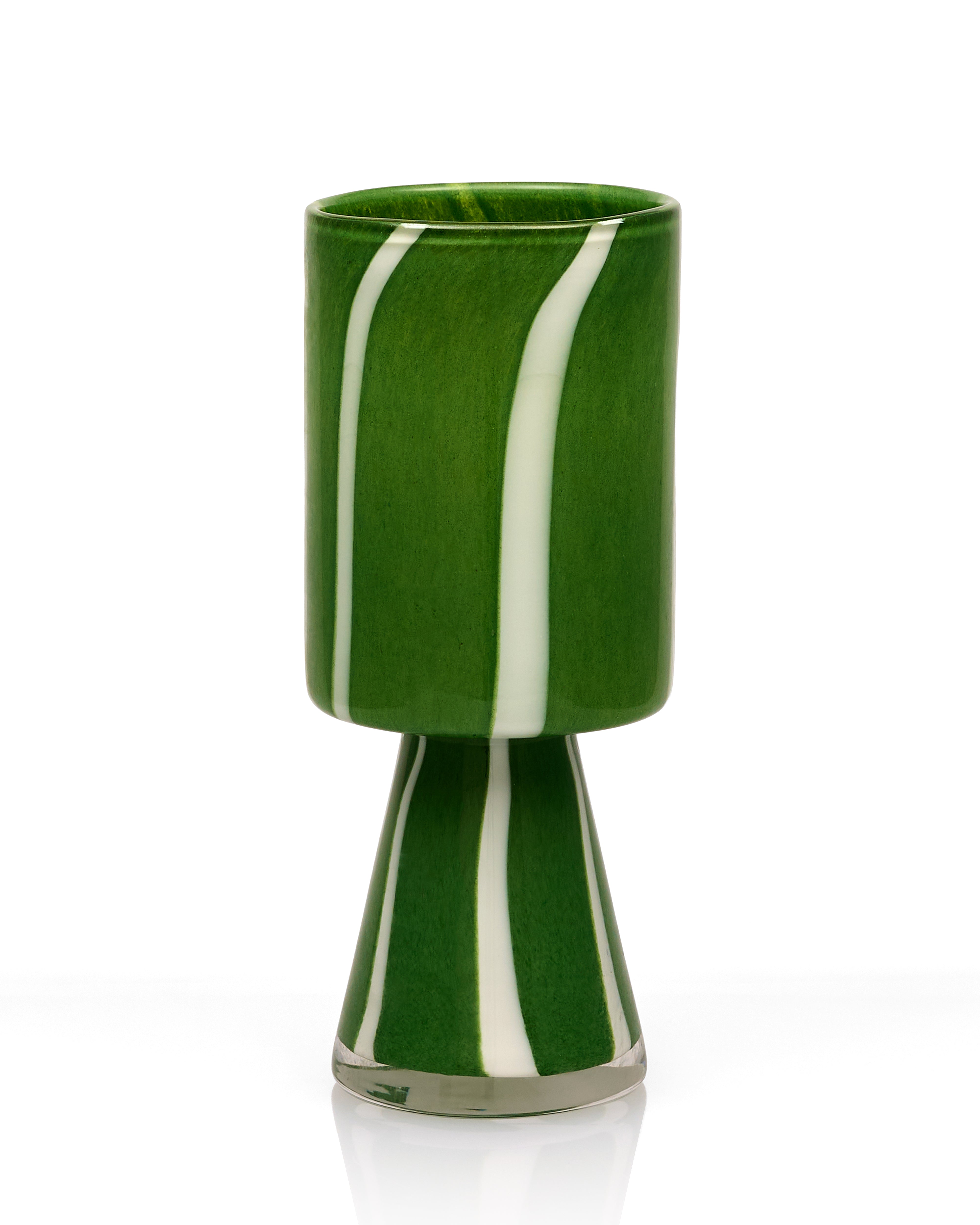 Malachite Palm Green Murano Vase Long