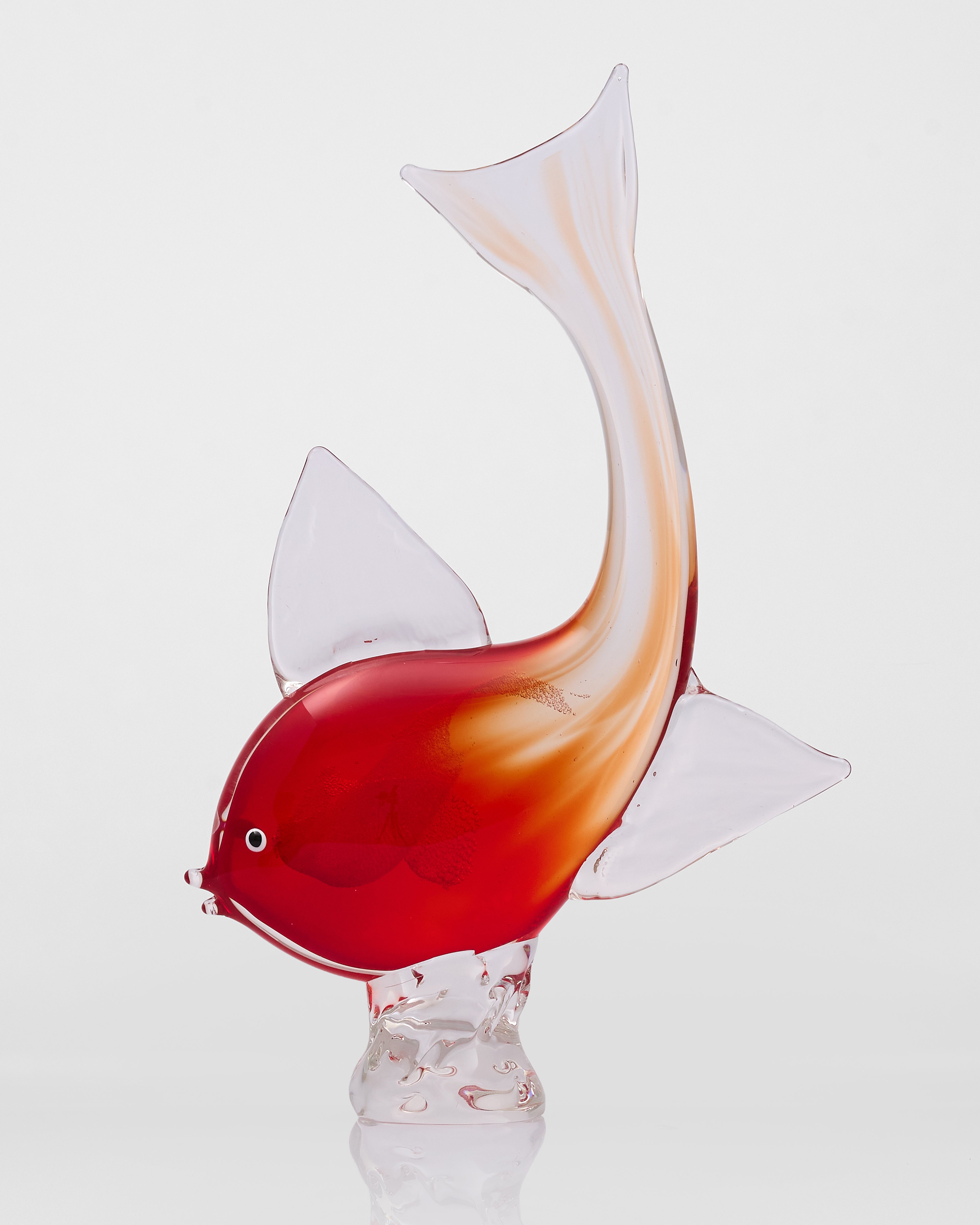 Kairo Red Crsytal Glass Fish Decor