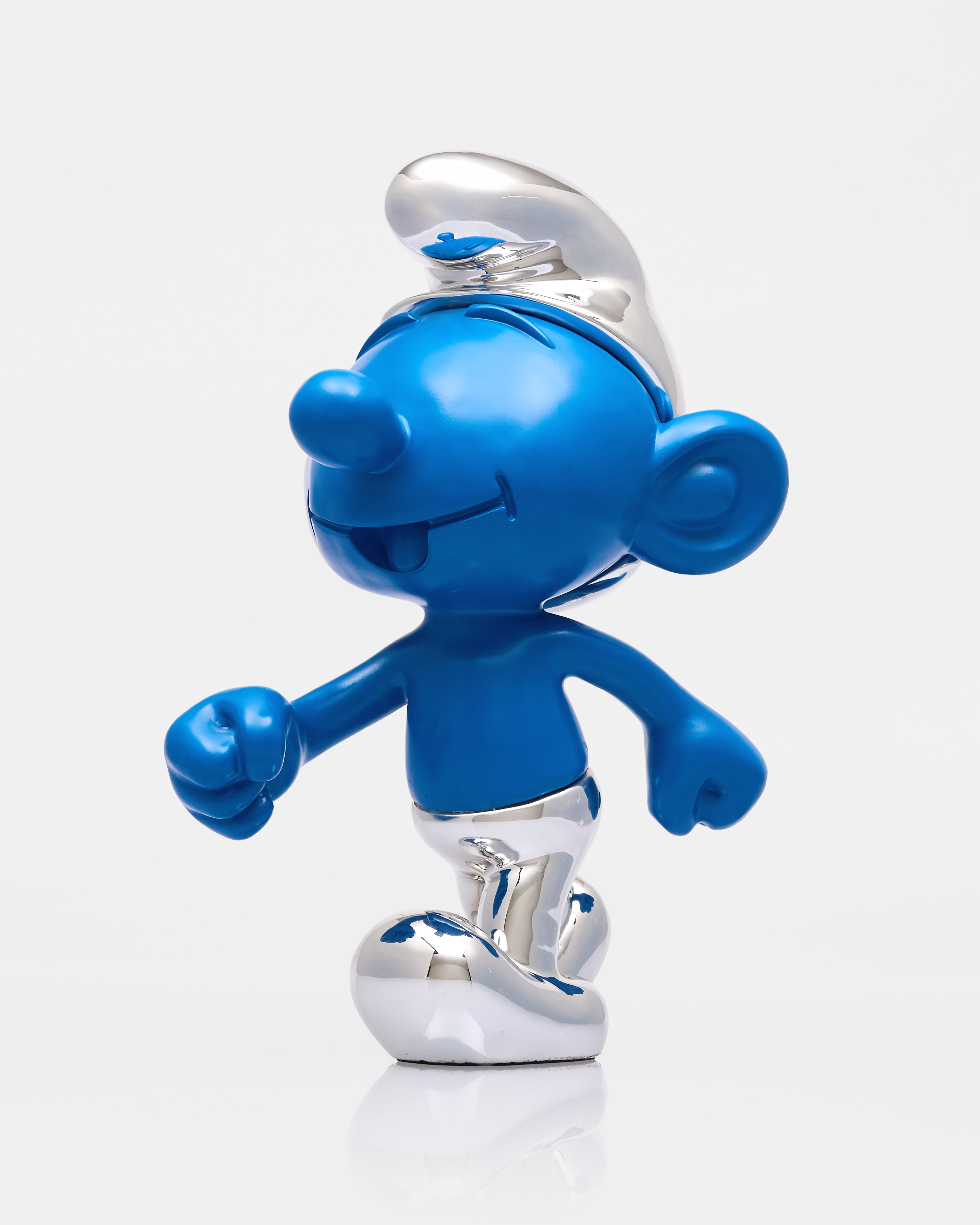 Smirf Character Resin Figurine - Blue & Silver
