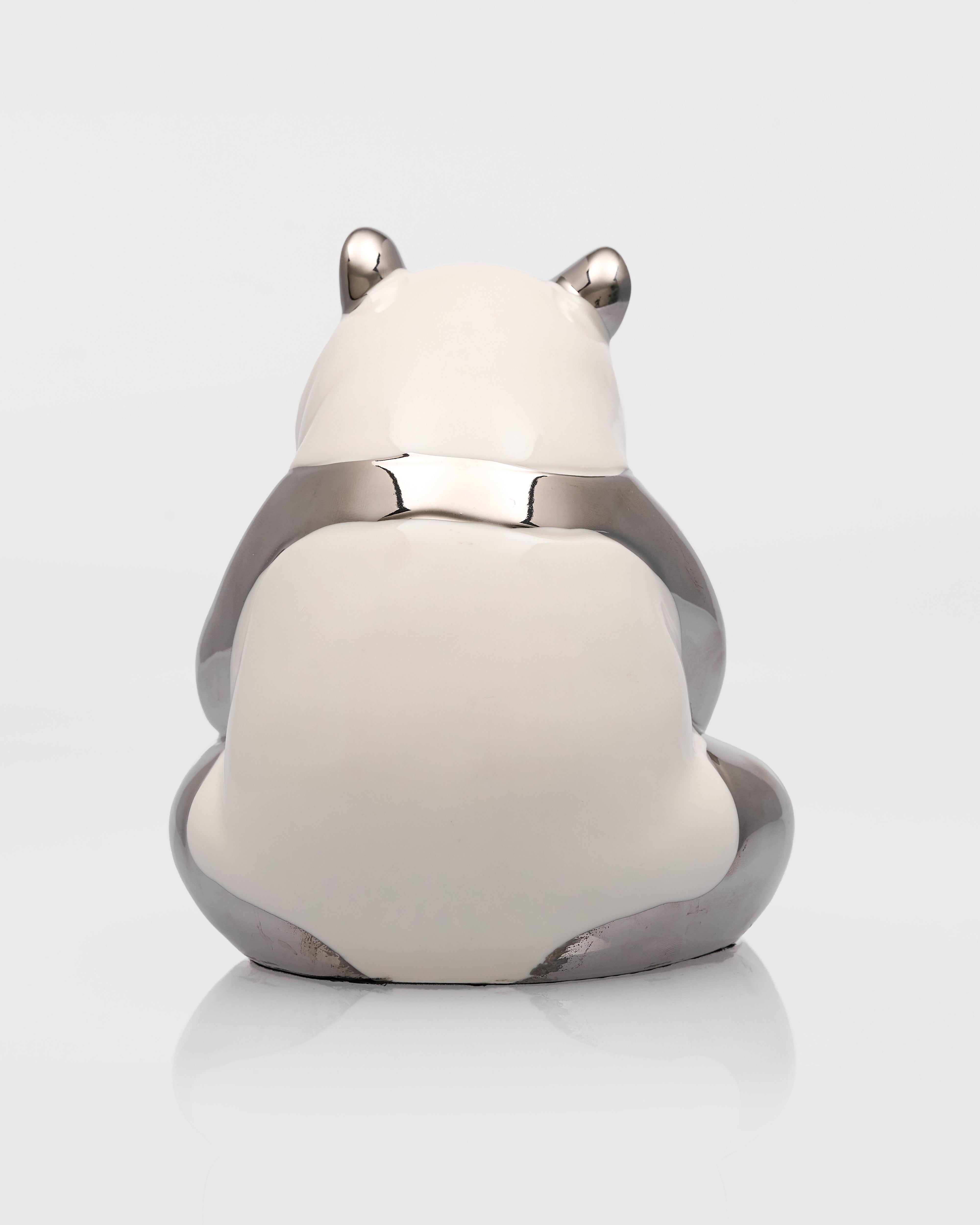 Zenora Ceramic Sitting Silver Panda Figurine