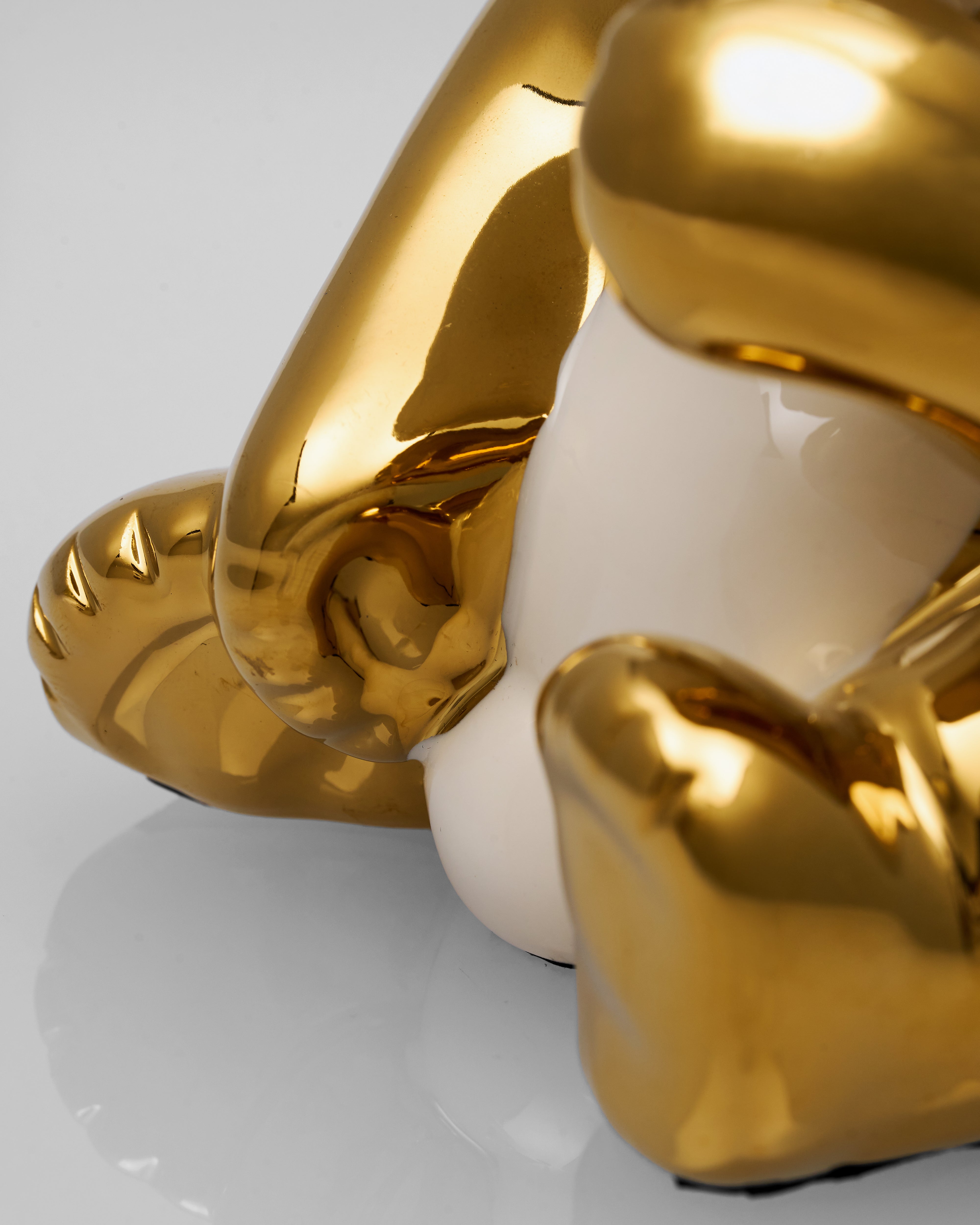 Zenora Ceramic Sitting Golden Panda Figurine