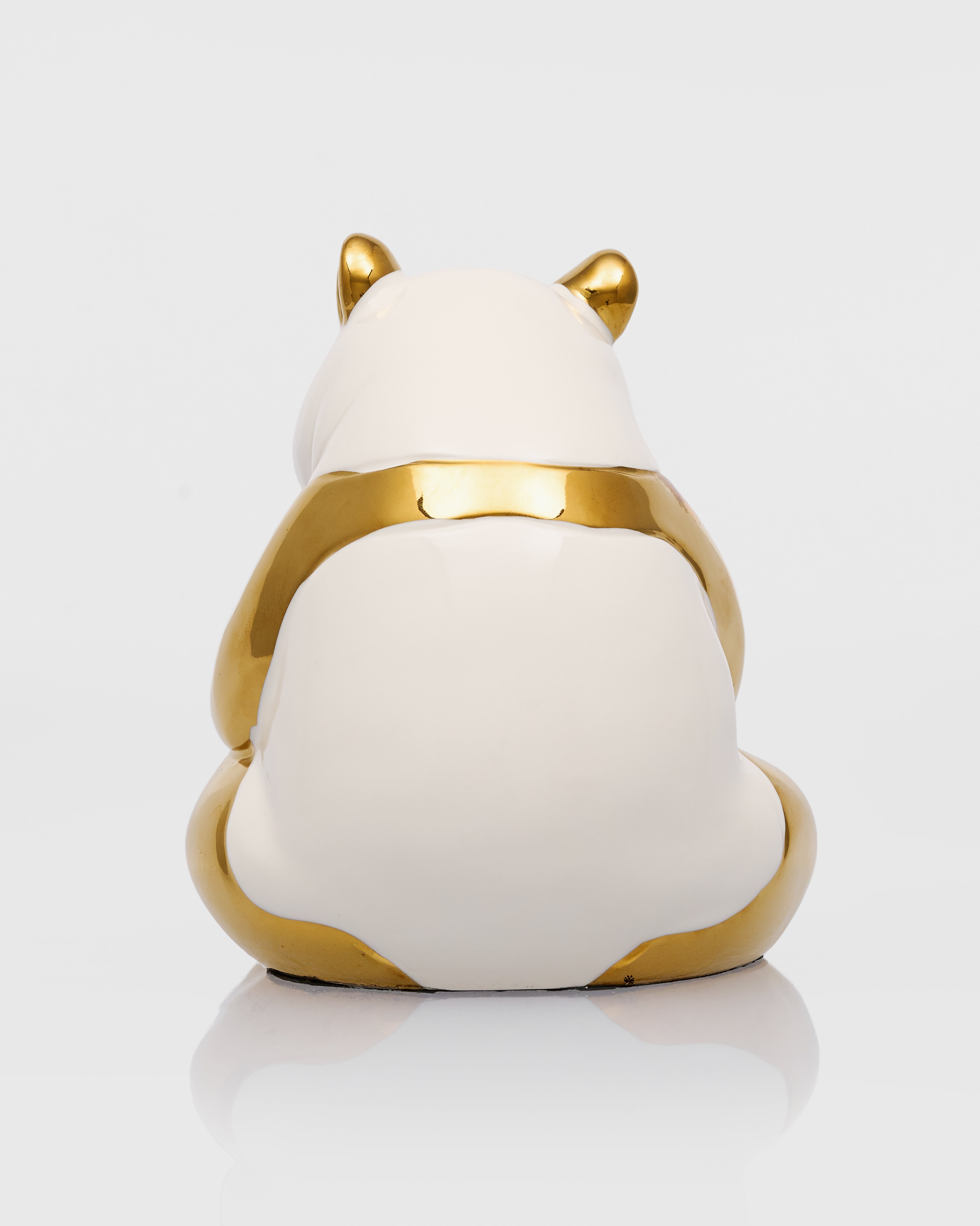 Zenora Ceramic Sitting Golden Panda Figurine