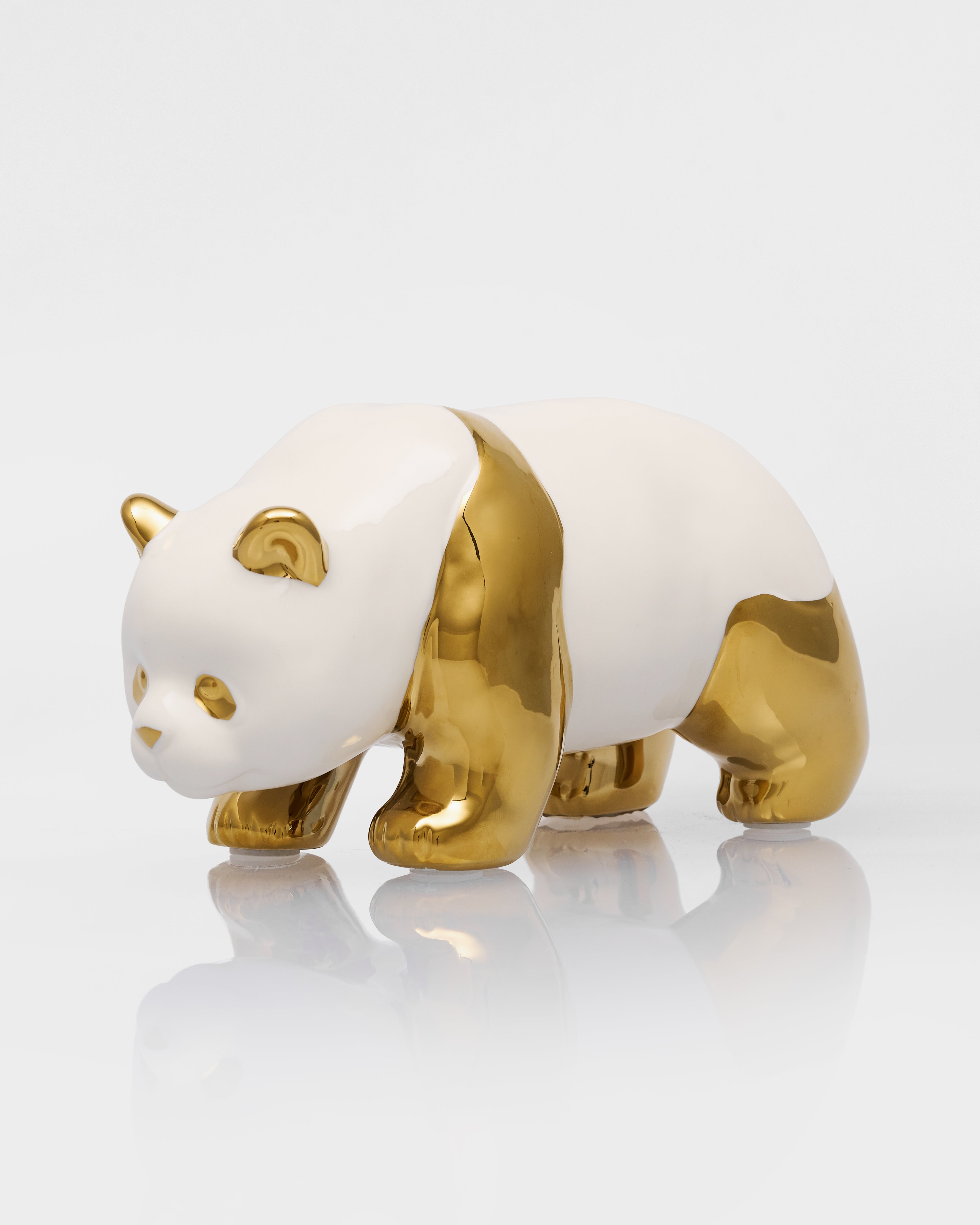 Seren Ceramic Lazy Golden Panda Figurine