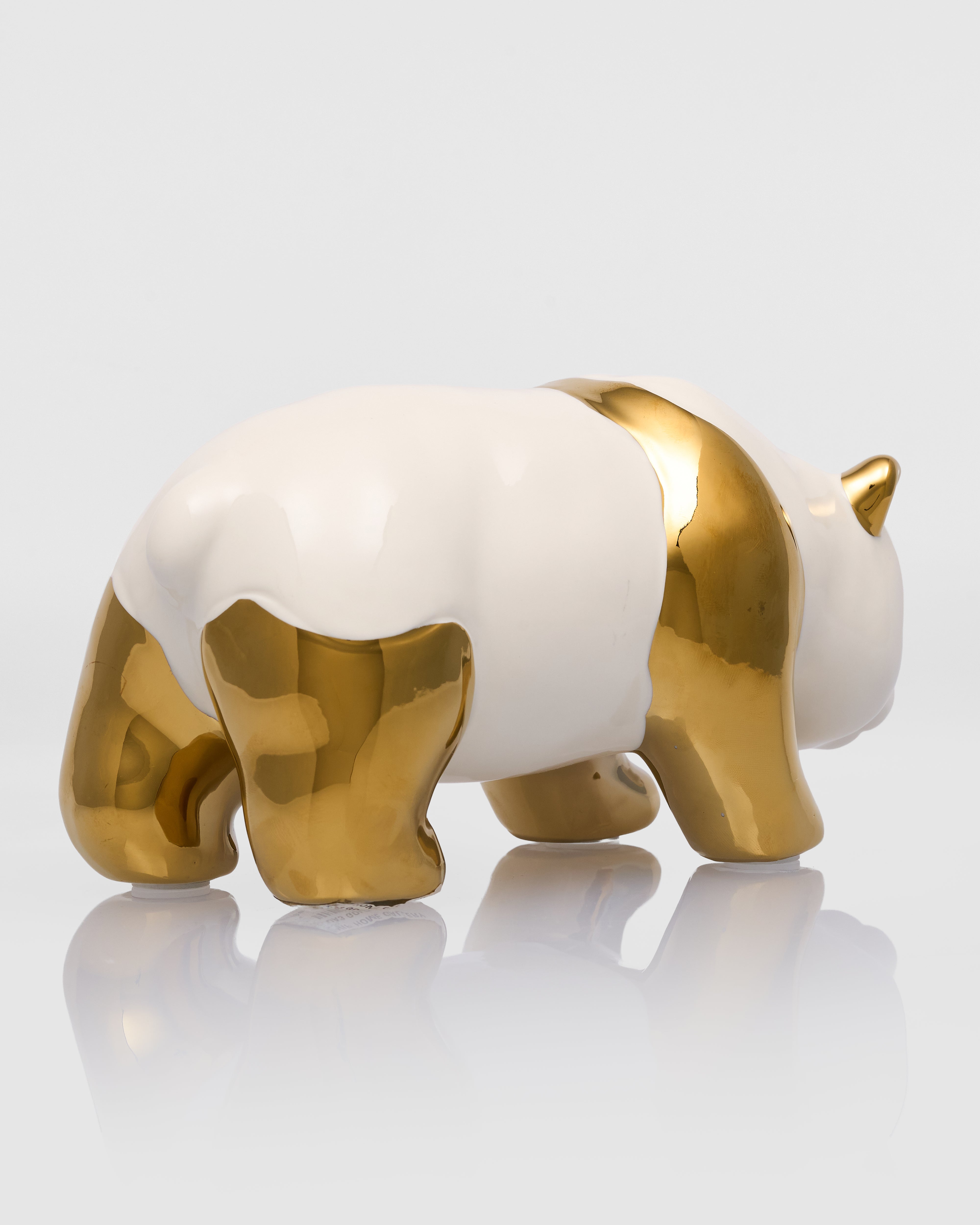 Seren Ceramic Lazy Golden Panda Figurine